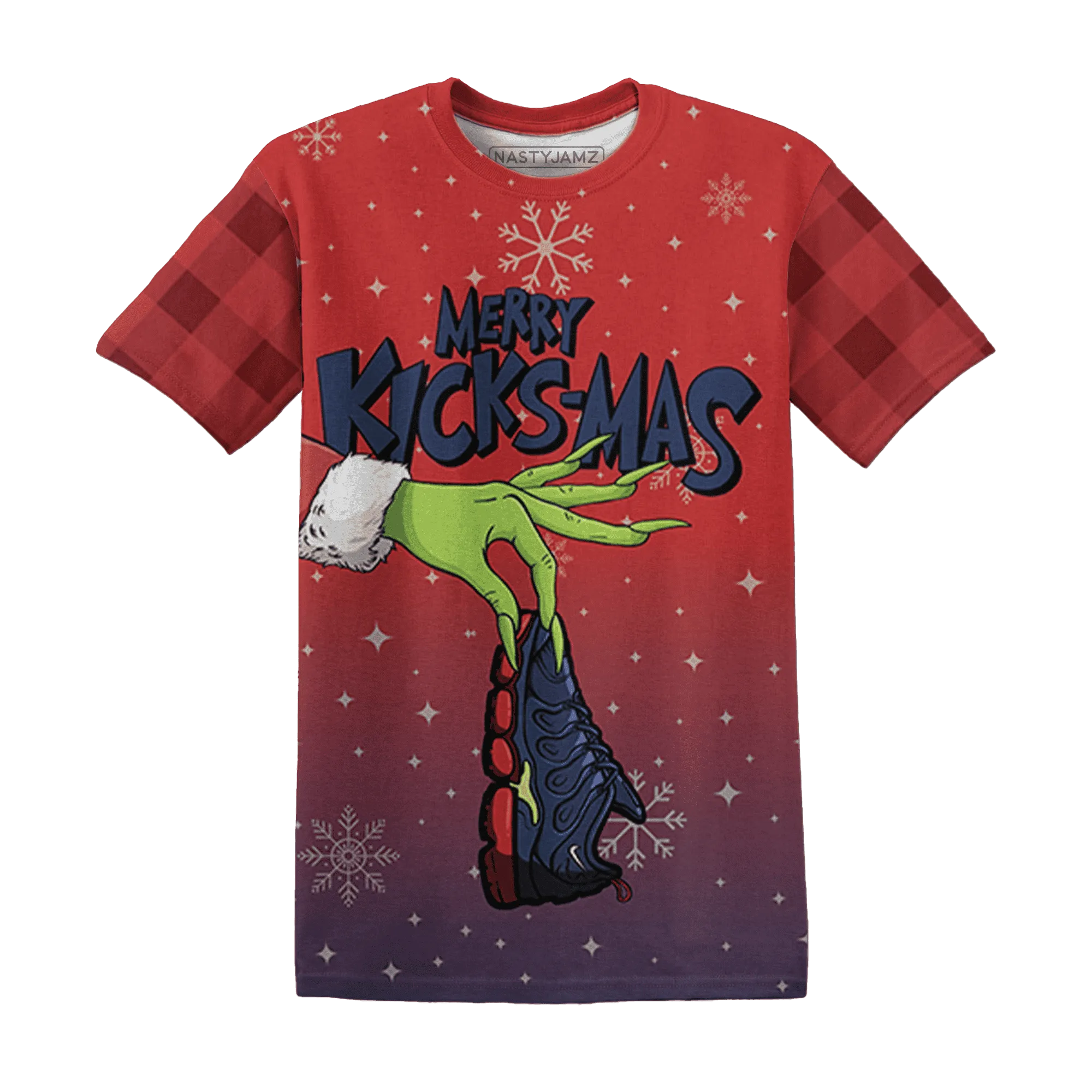 VaporMax-Air-Plus-Midnight-Navy-Gold-Black-NastyJamz-T-Shirt-Match-Merry-Kicksmas-3D