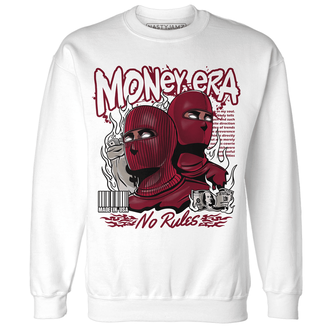 High White Team Red 1s Sweatshirt Match Money Era - NastyJamz