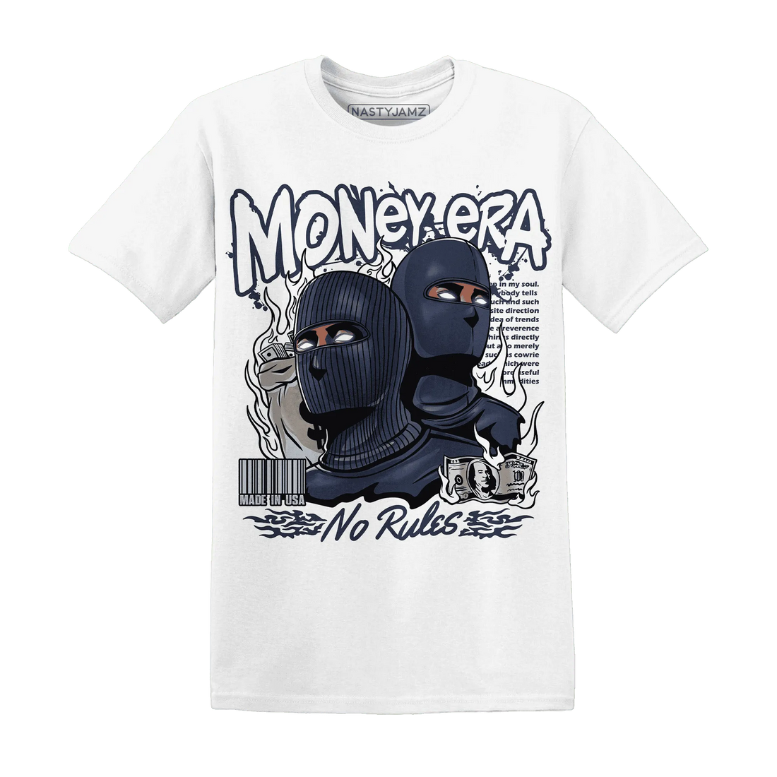 White-Navy-6s-T-Shirt-Match-Money-Era