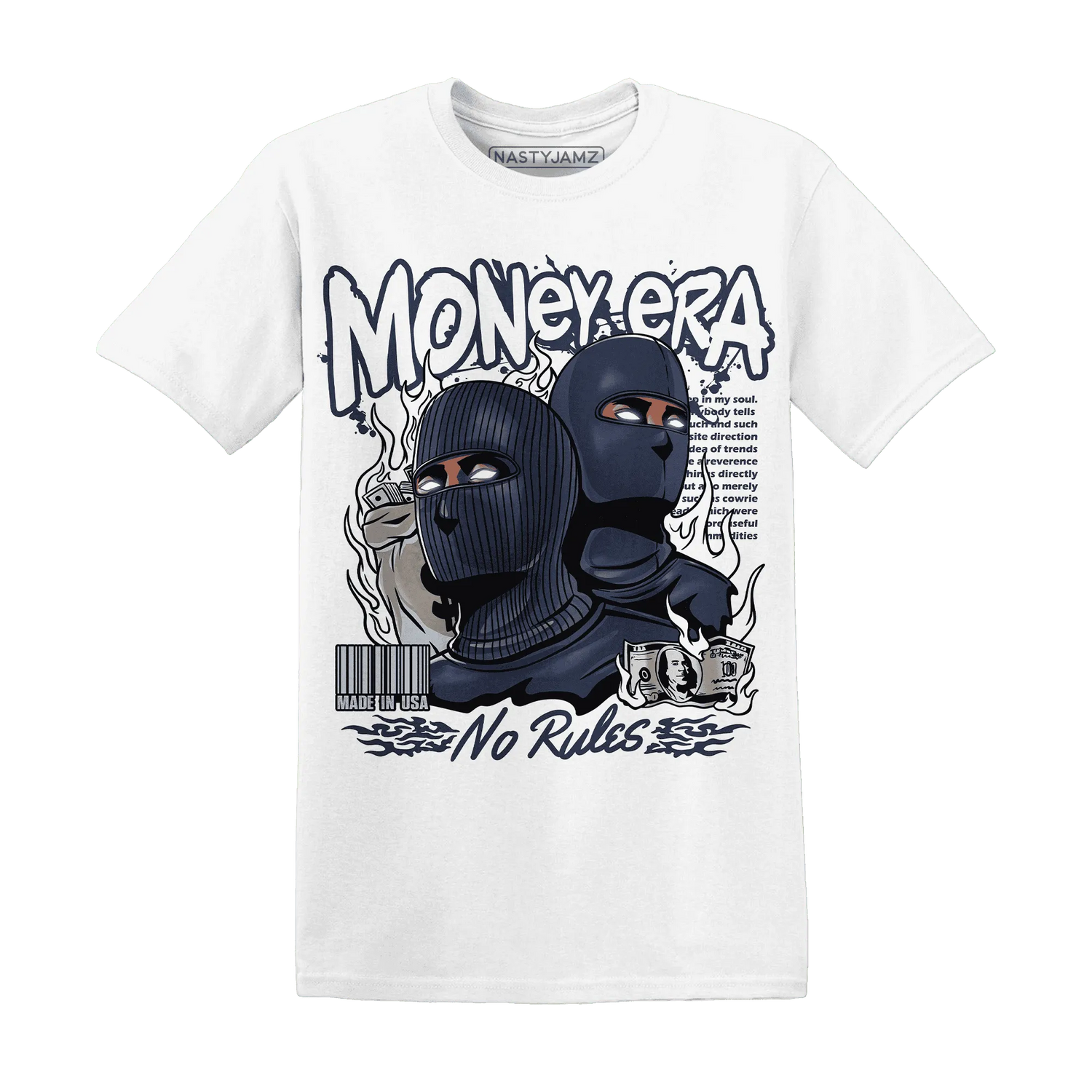 White-Navy-6s-T-Shirt-Match-Money-Era