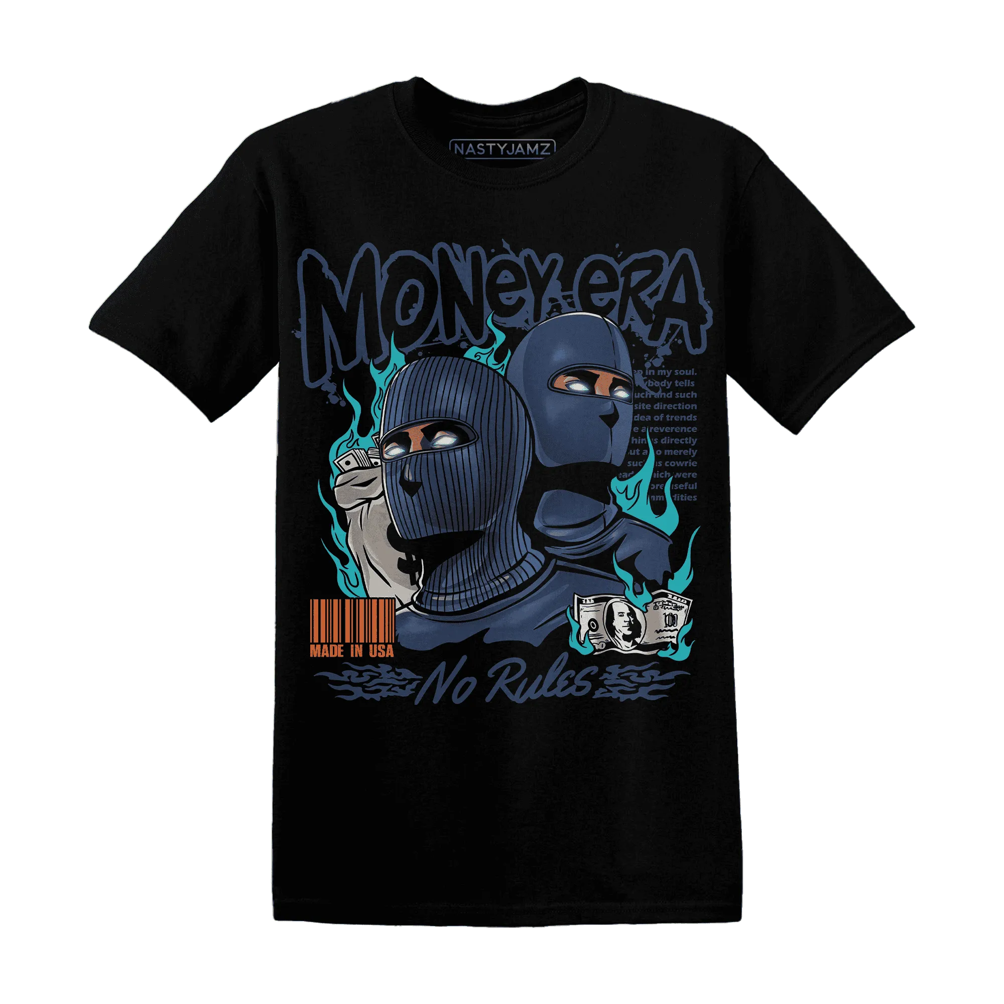 NastyJamz-AM-Plus-Drift-Midnight-Navy-Total-Orange-Dusty-Cactus-T-Shirt-Match-Money-Era