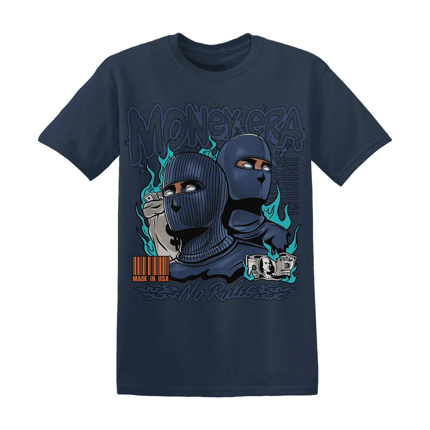 NastyJamz-AM-Plus-Drift-Midnight-Navy-Total-Orange-Dusty-Cactus-T-Shirt-Match-Money-Era