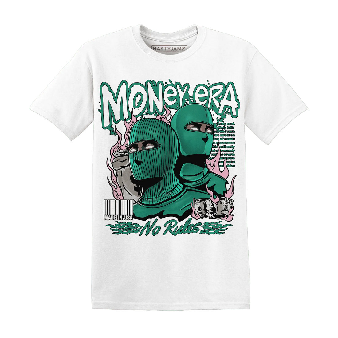 NastyJamz-Dunk-Pink-Malachite-Medium-Soft-Low-Sail-T-Shirt-Match-Money-Era