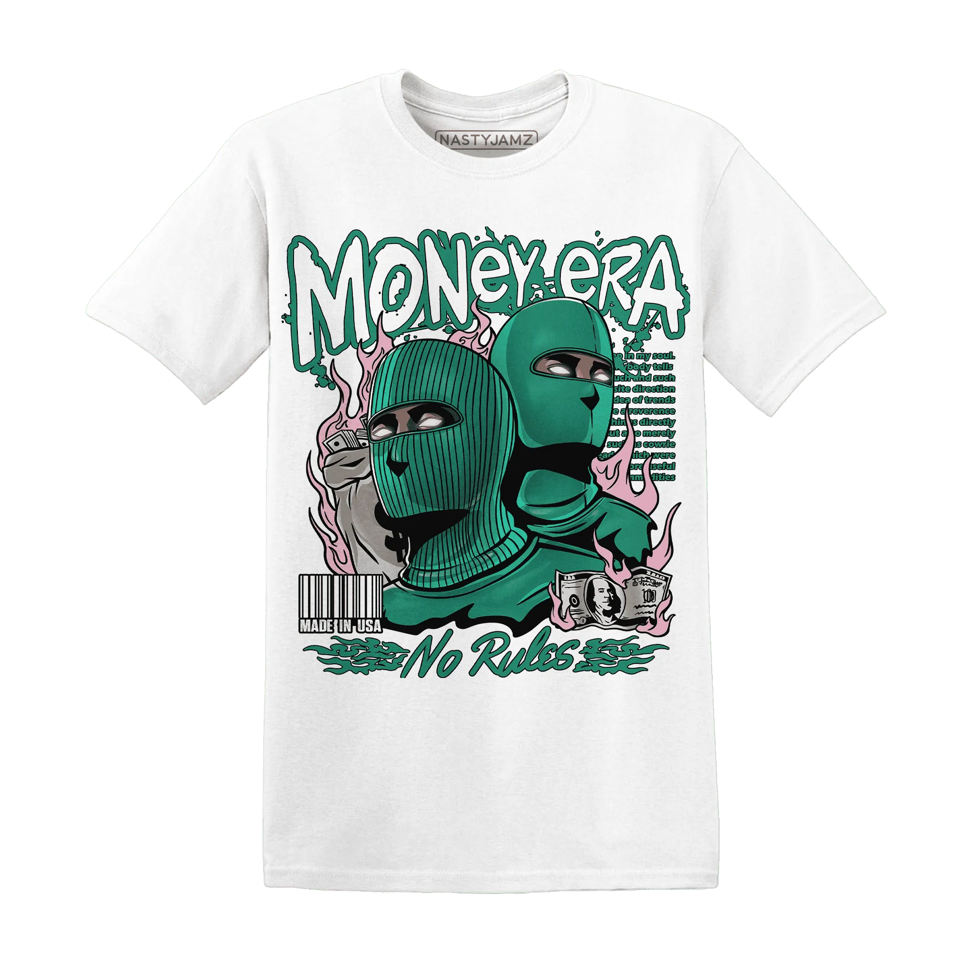 NastyJamz-Dunk-Pink-Malachite-Medium-Soft-Low-Sail-T-Shirt-Match-Money-Era