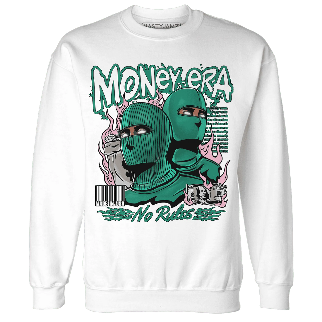 NastyJamz-Dunk-Pink-Malachite-Medium-Soft-Low-Sail-Sweatshirt-Match-Money-Era