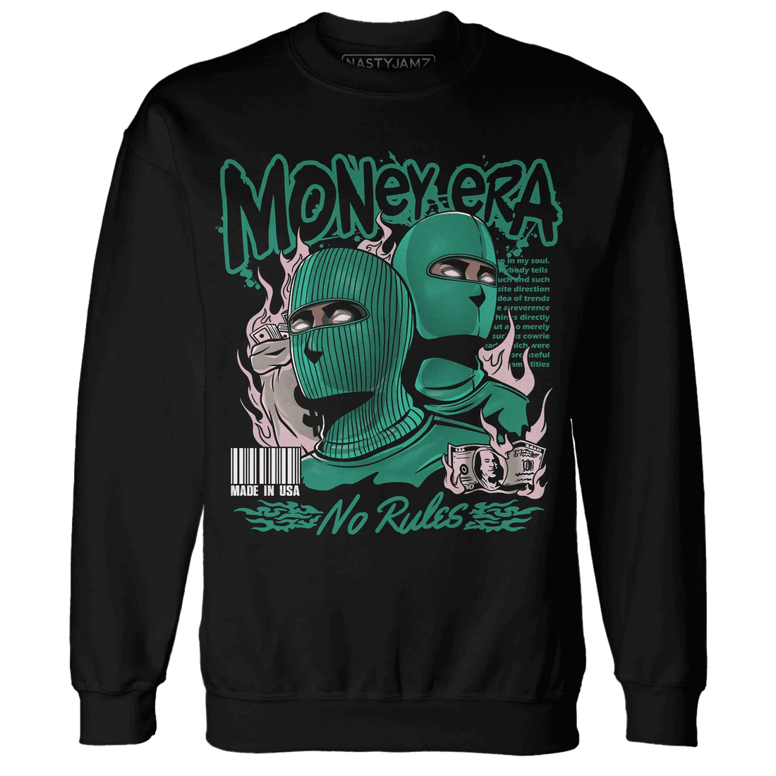NastyJamz-Dunk-Pink-Malachite-Medium-Soft-Low-Sail-Sweatshirt-Match-Money-Era