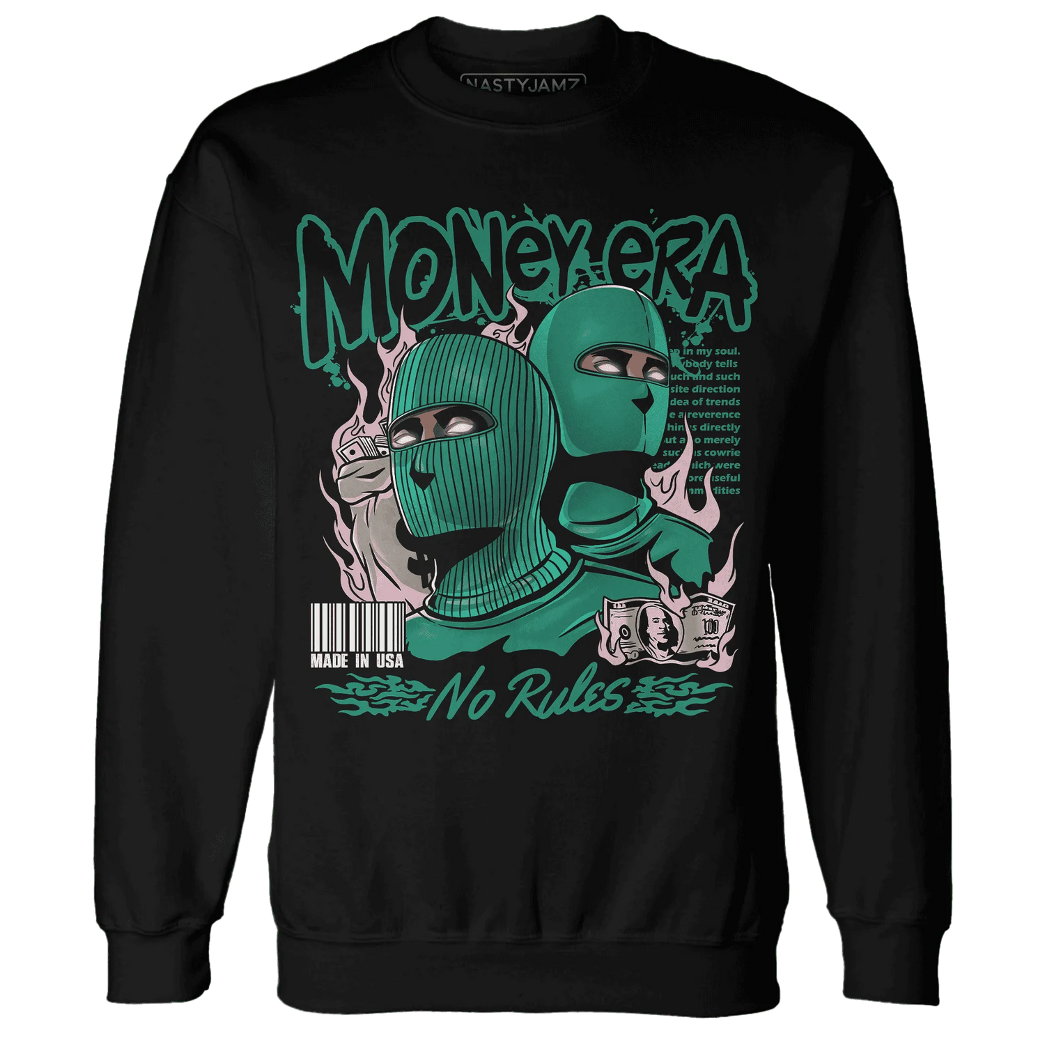 NastyJamz-Dunk-Pink-Malachite-Medium-Soft-Low-Sail-Sweatshirt-Match-Money-Era