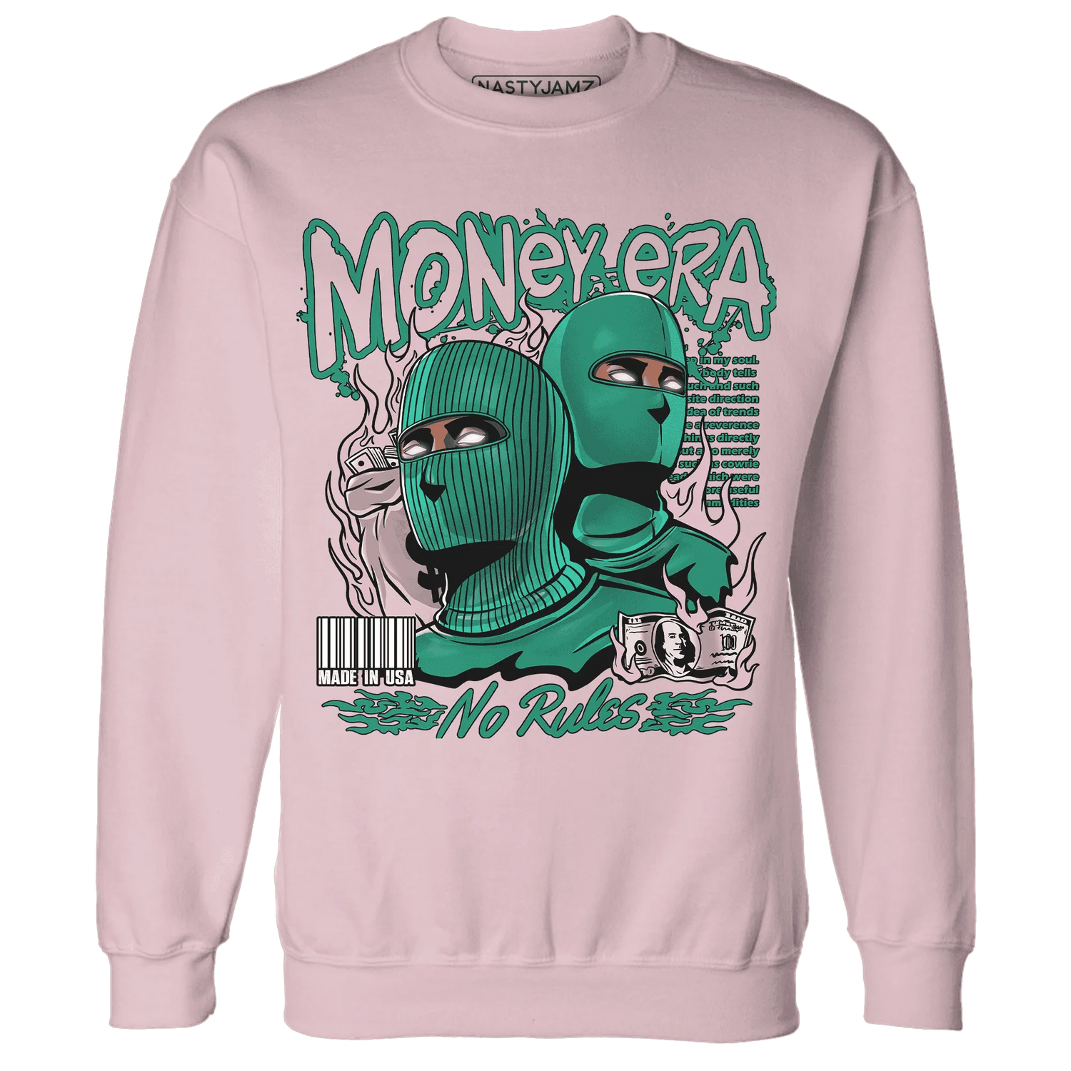 NastyJamz-Dunk-Pink-Malachite-Medium-Soft-Low-Sail-Sweatshirt-Match-Money-Era