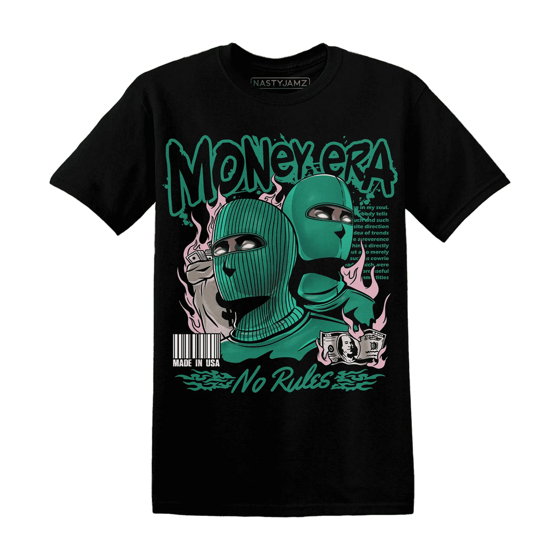 NastyJamz-Dunk-Pink-Malachite-Medium-Soft-Low-Sail-T-Shirt-Match-Money-Era