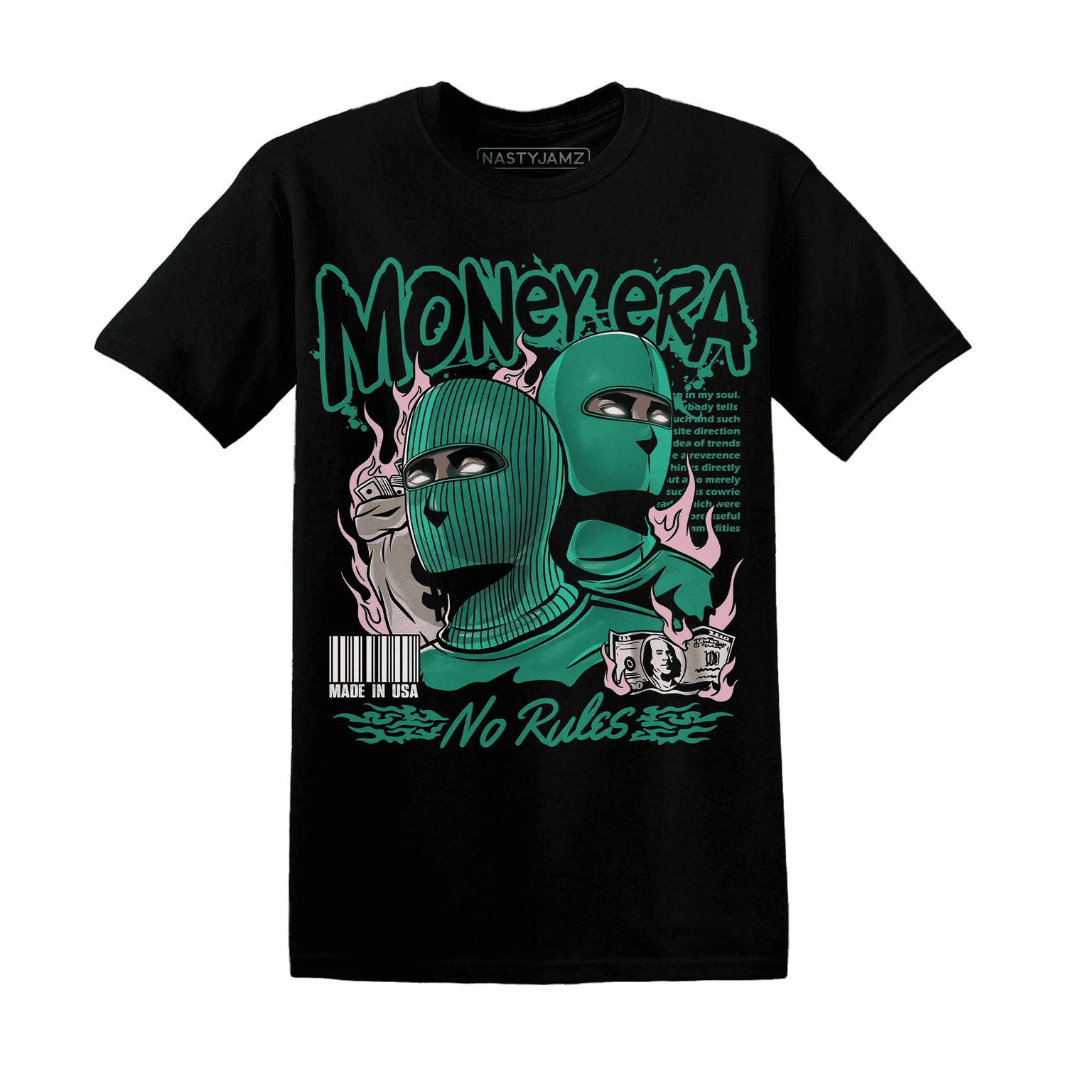 NastyJamz-Dunk-Pink-Malachite-Medium-Soft-Low-Sail-T-Shirt-Match-Money-Era