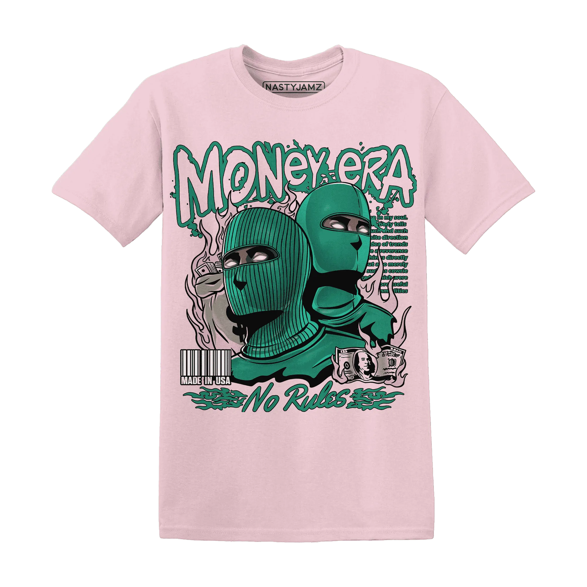 NastyJamz-Dunk-Pink-Malachite-Medium-Soft-Low-Sail-T-Shirt-Match-Money-Era