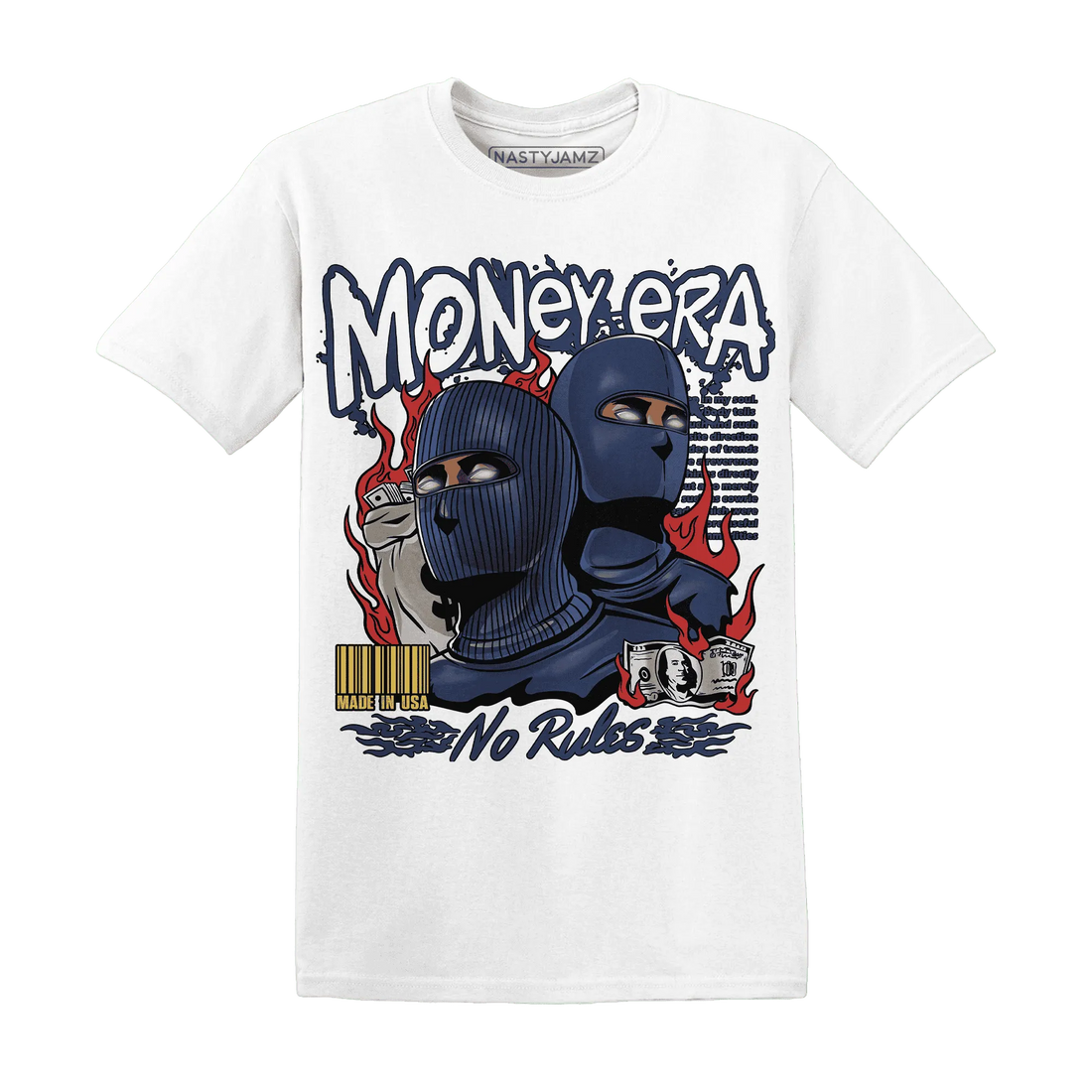 VaporMax-Air-Plus-Midnight-Navy-Gold-Black-NastyJamz-T-Shirt-Match-Money-Era