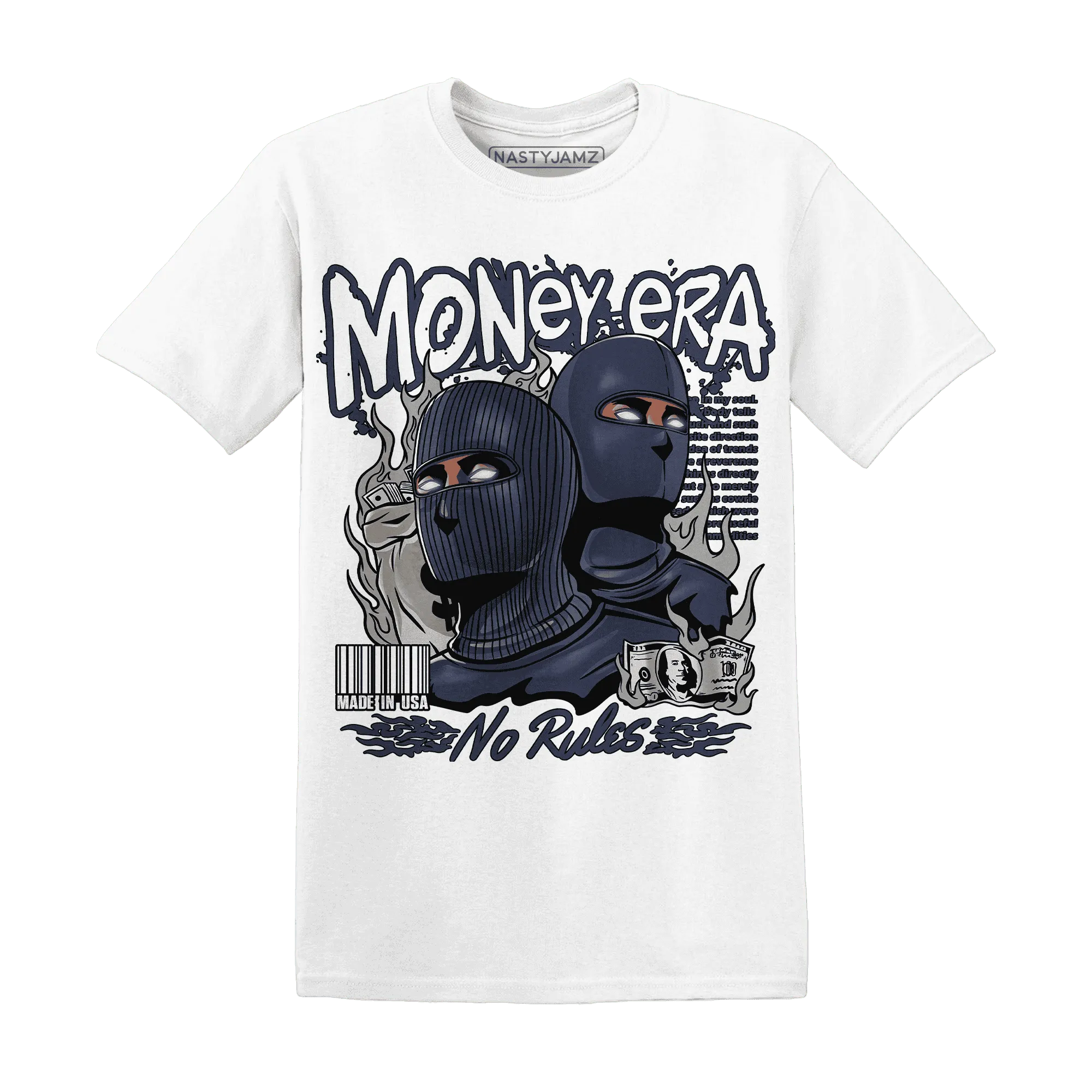VaporMax-Plus-Midnight-Navy-White-Metallic-Silver-NastyJamz-T-Shirt-Match-Money-Era