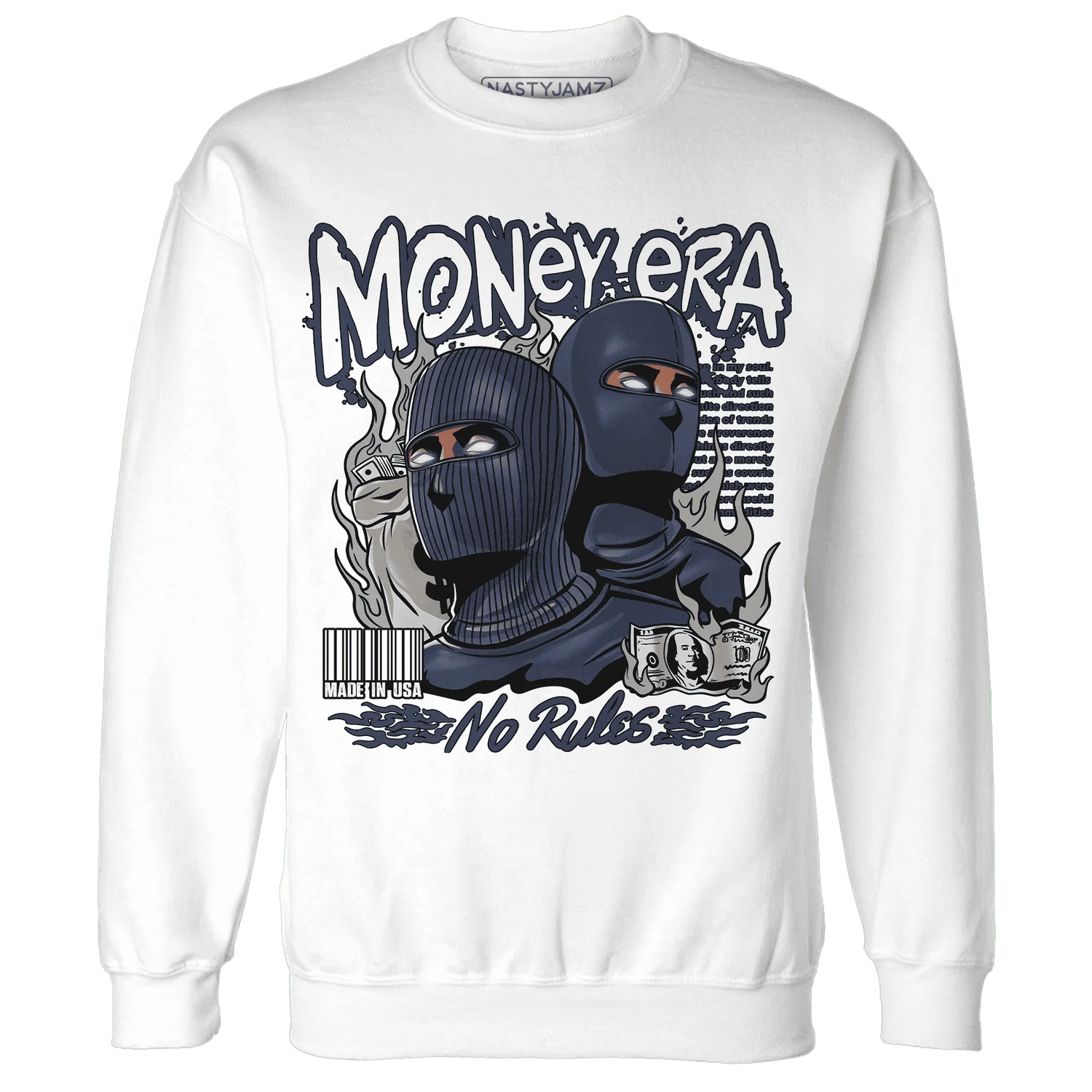 VaporMax-Plus-Midnight-Navy-White-Metallic-Silver-NastyJamz-Sweatshirt-Match-Money-Era