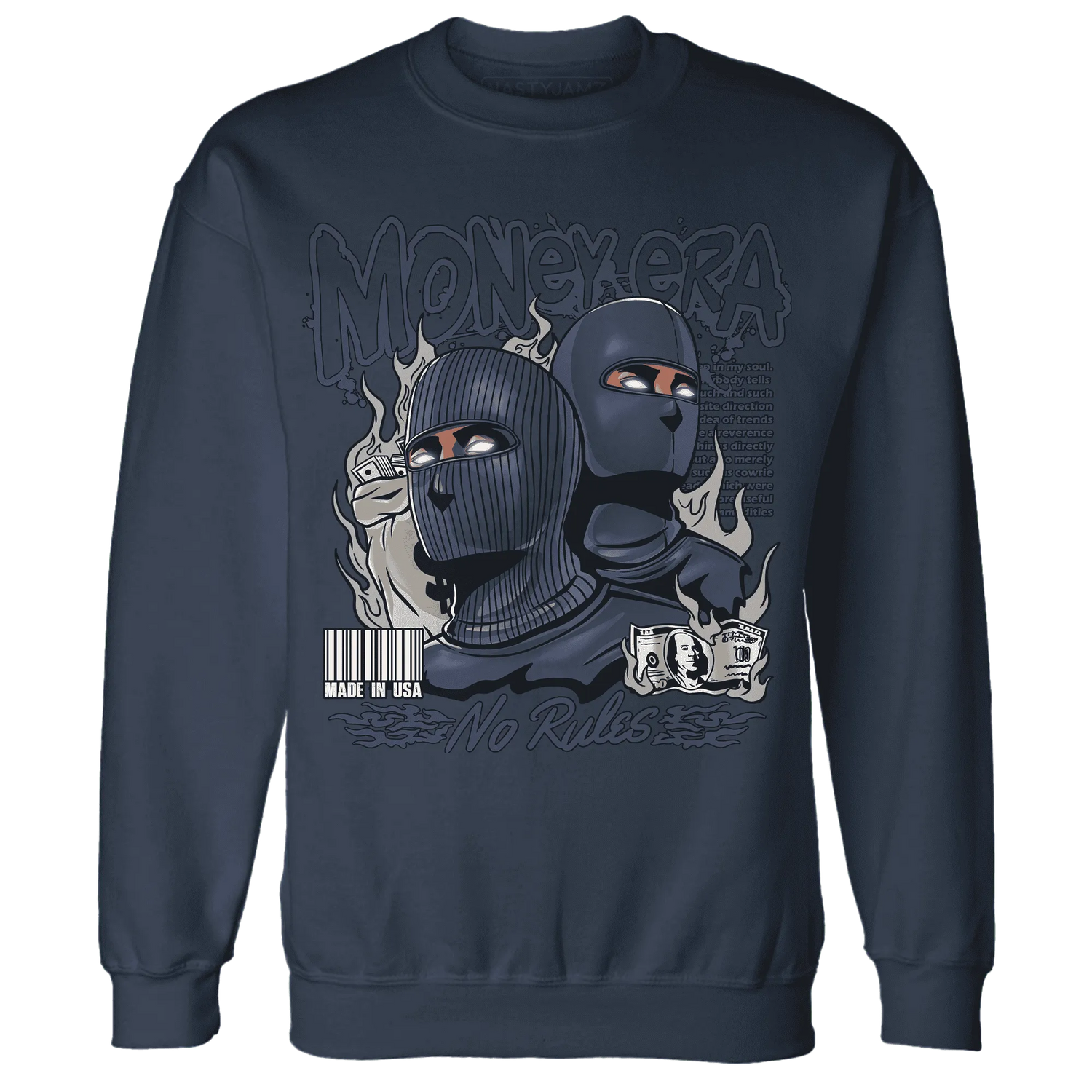 VaporMax-Plus-Midnight-Navy-White-Metallic-Silver-NastyJamz-Sweatshirt-Match-Money-Era