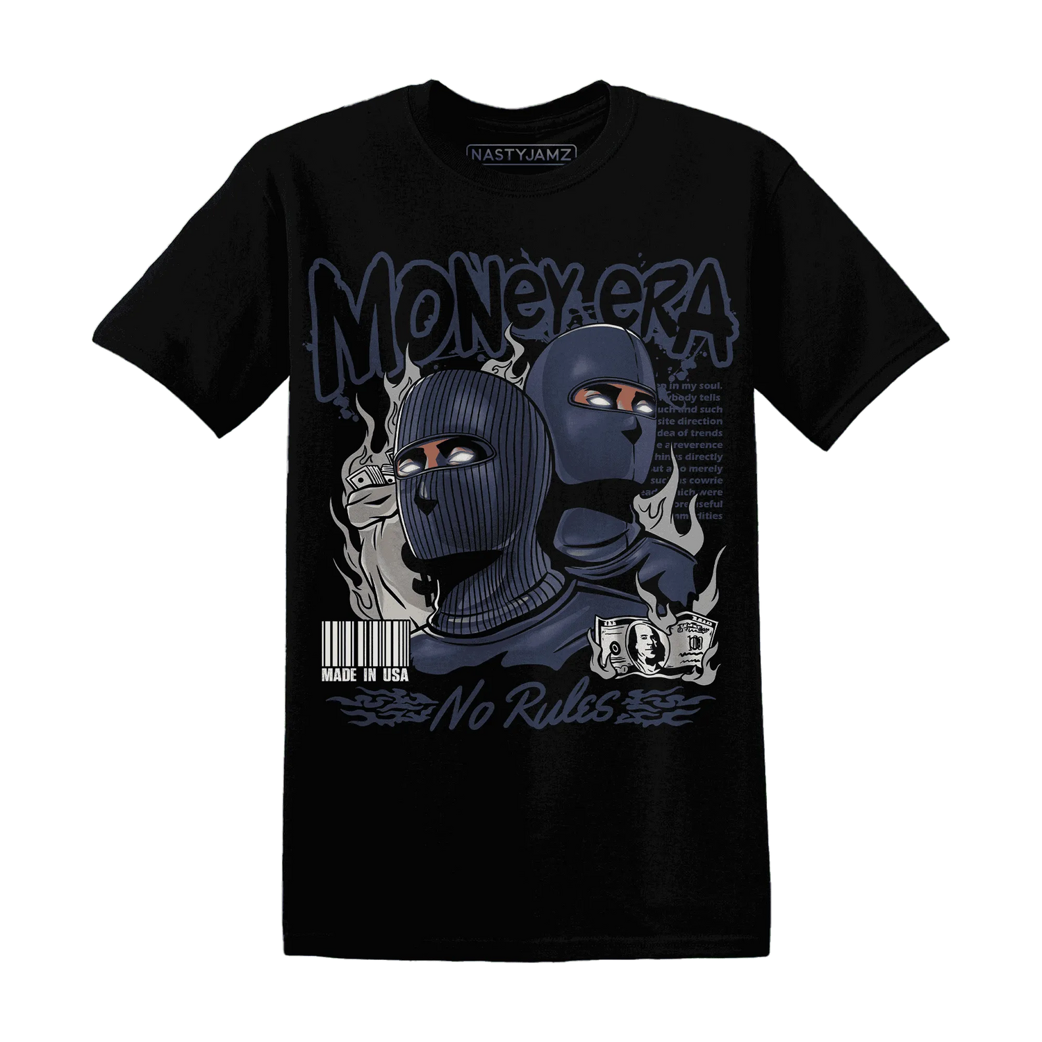 VaporMax-Plus-Midnight-Navy-White-Metallic-Silver-NastyJamz-T-Shirt-Match-Money-Era