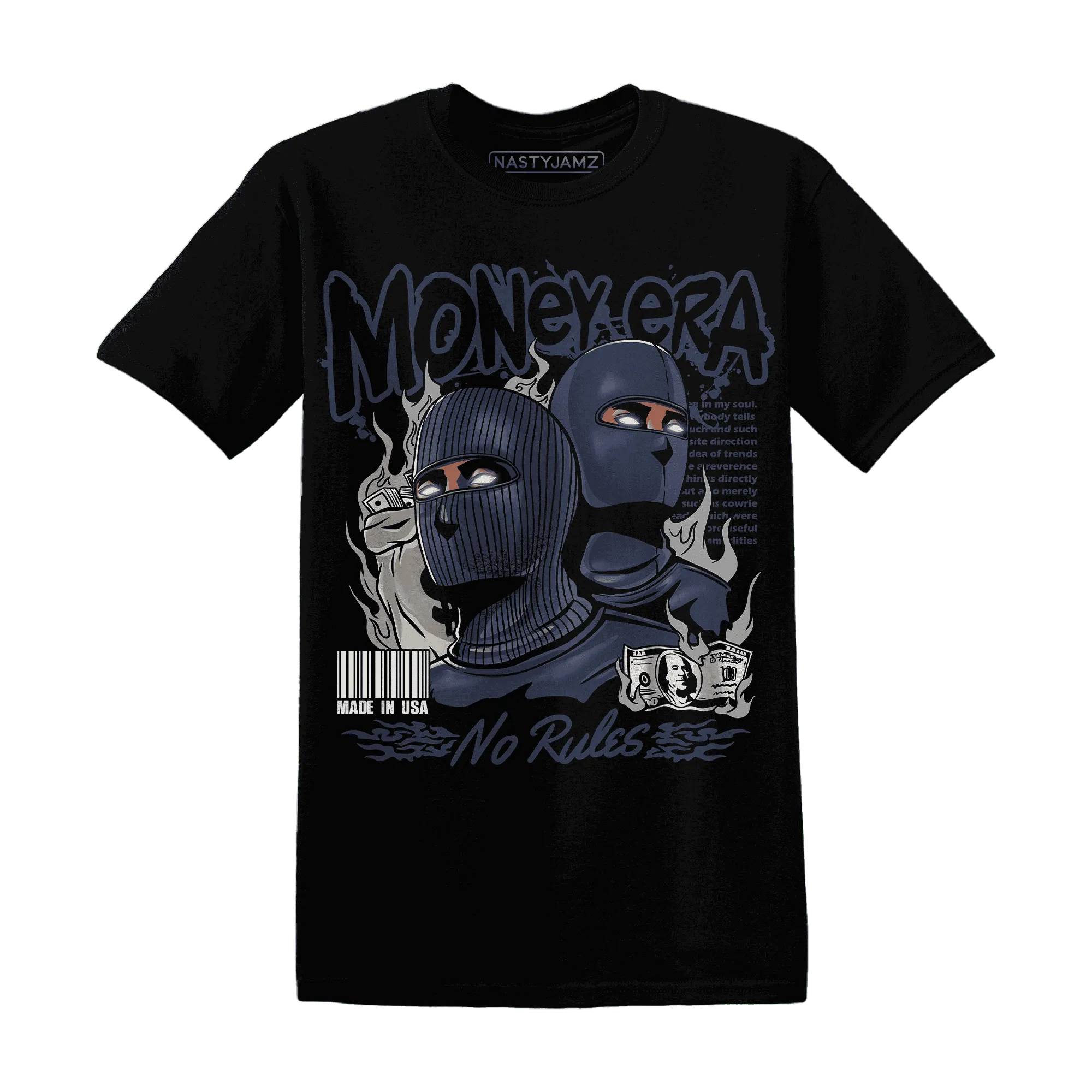 VaporMax-Plus-Midnight-Navy-White-Metallic-Silver-NastyJamz-T-Shirt-Match-Money-Era