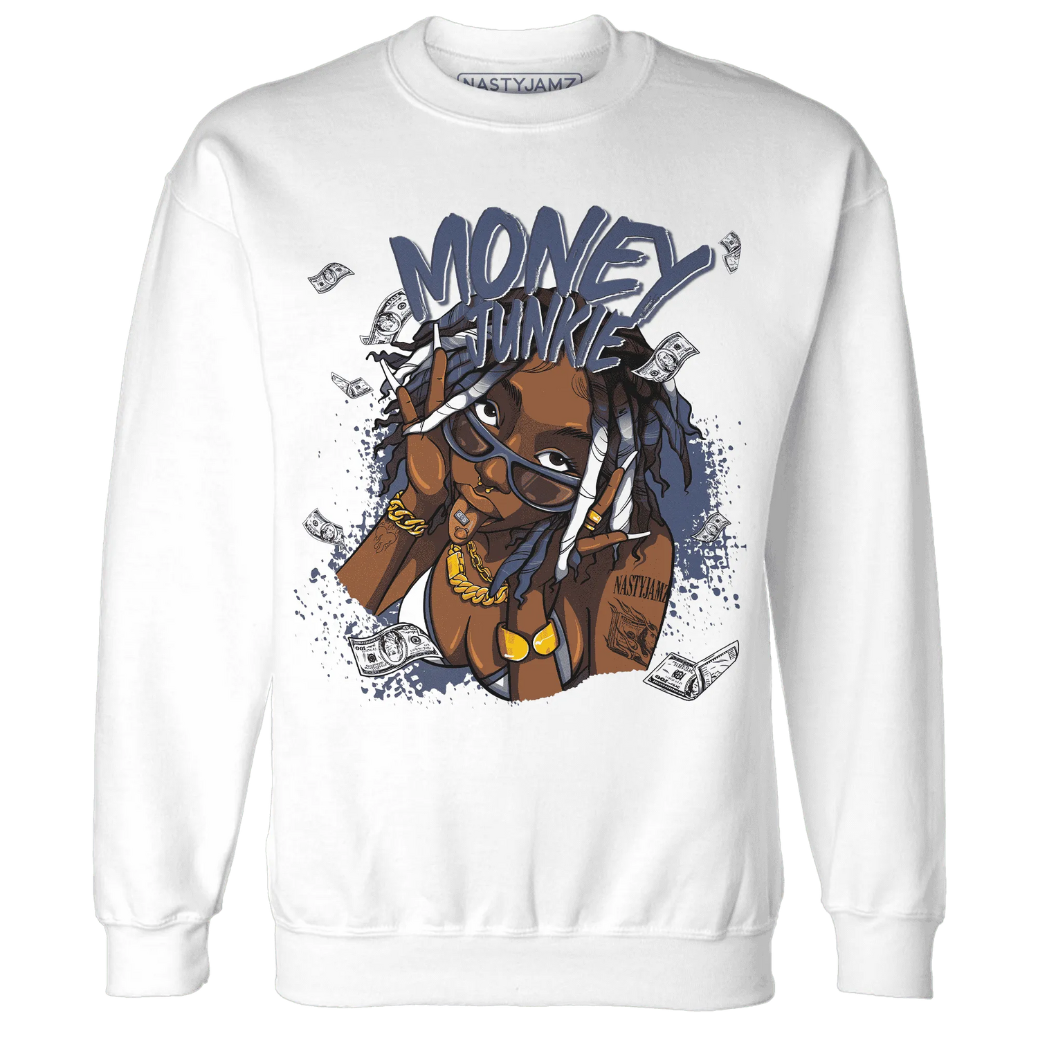 Low-Diffused-Blue-11s-Sweatshirt-Match-Money-Junkie