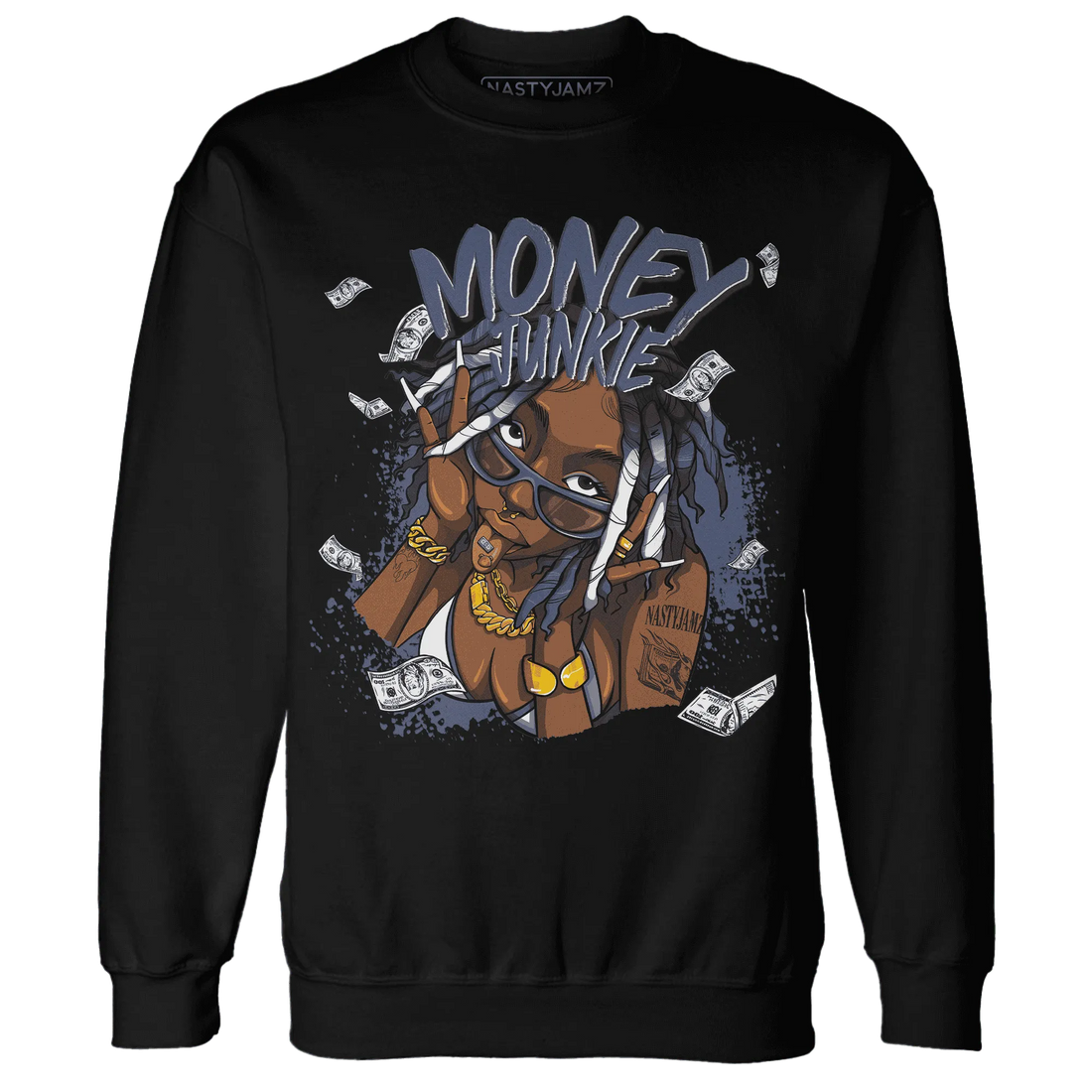 Low-Diffused-Blue-11s-Sweatshirt-Match-Money-Junkie