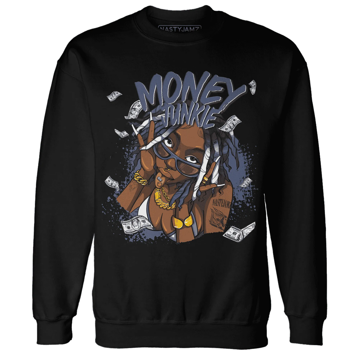 Low-Diffused-Blue-11s-Sweatshirt-Match-Money-Junkie