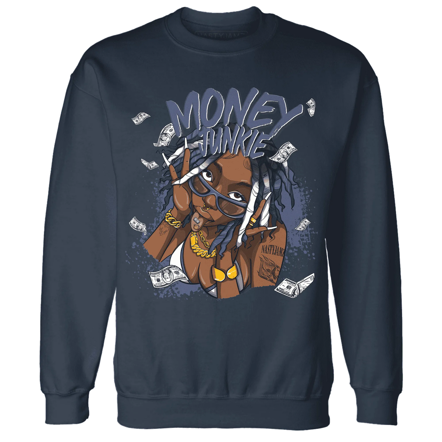 Low-Diffused-Blue-11s-Sweatshirt-Match-Money-Junkie