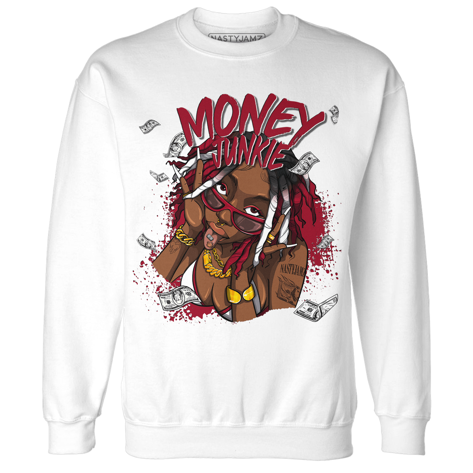 Retro Red Taxi 12s Sweatshirt Match Money Junkie - NastyJamz