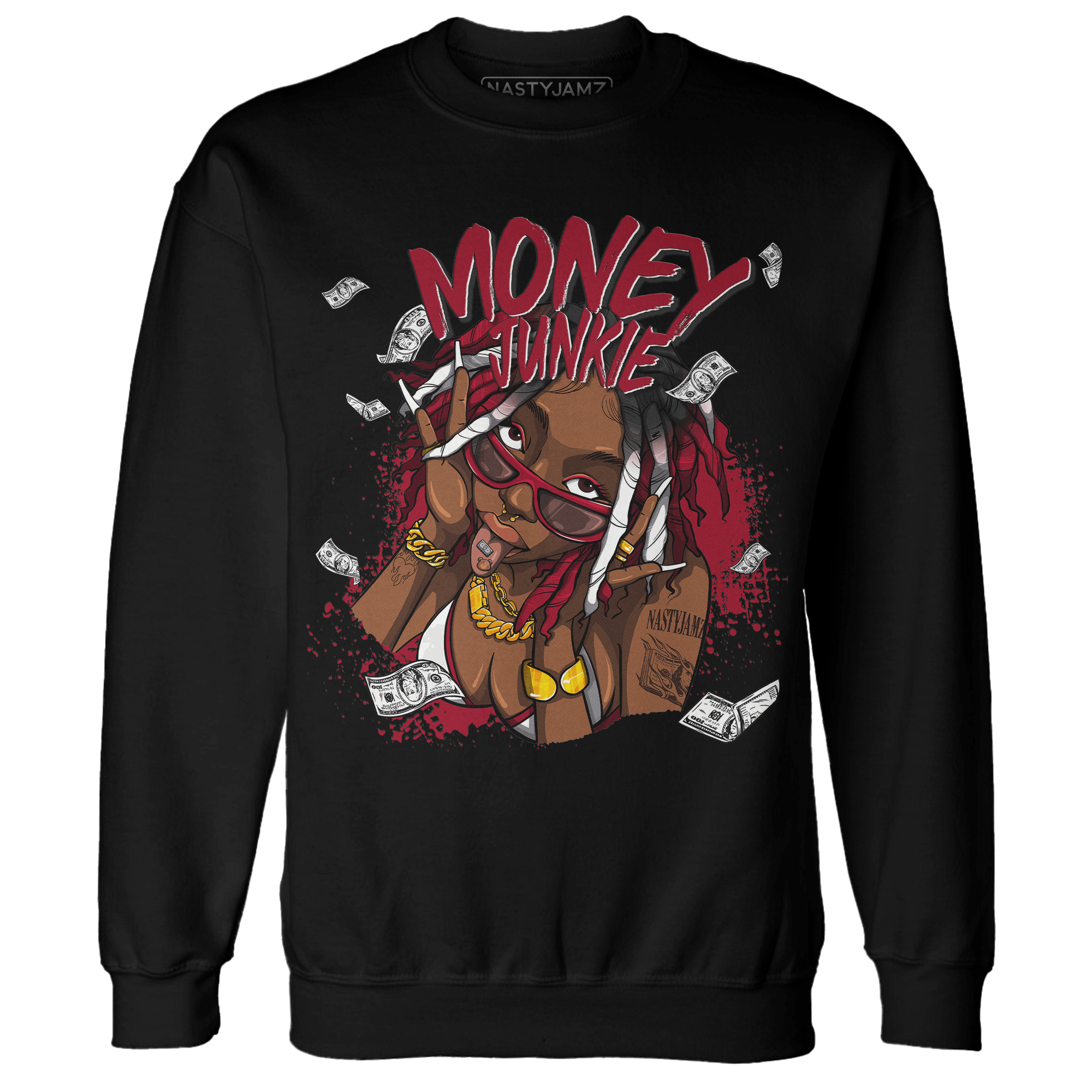 Retro Red Taxi 12s Sweatshirt Match Money Junkie - NastyJamz
