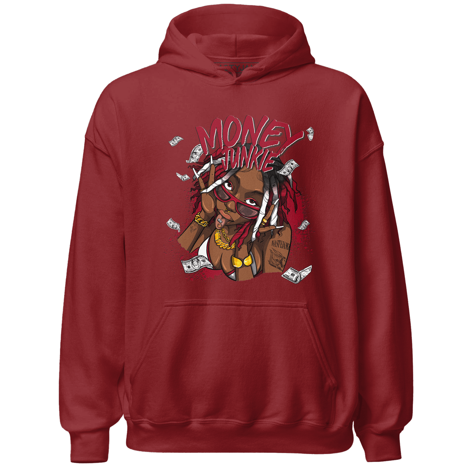 Retro Red Taxi 12s Hoodie Match Money Junkie - NastyJamz