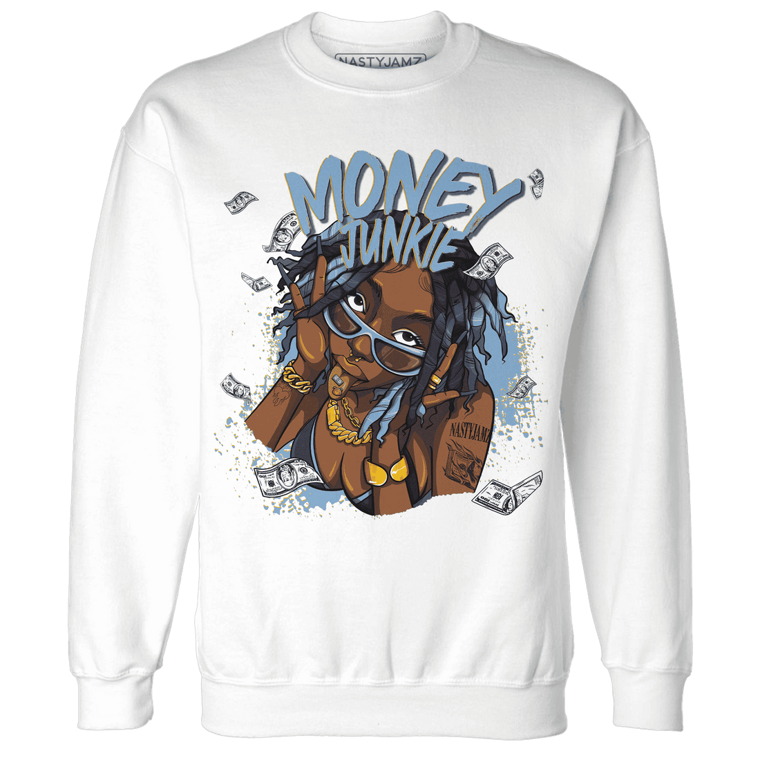 First In Flight 1s Sweatshirt Match Money Junkie - NastyJamz