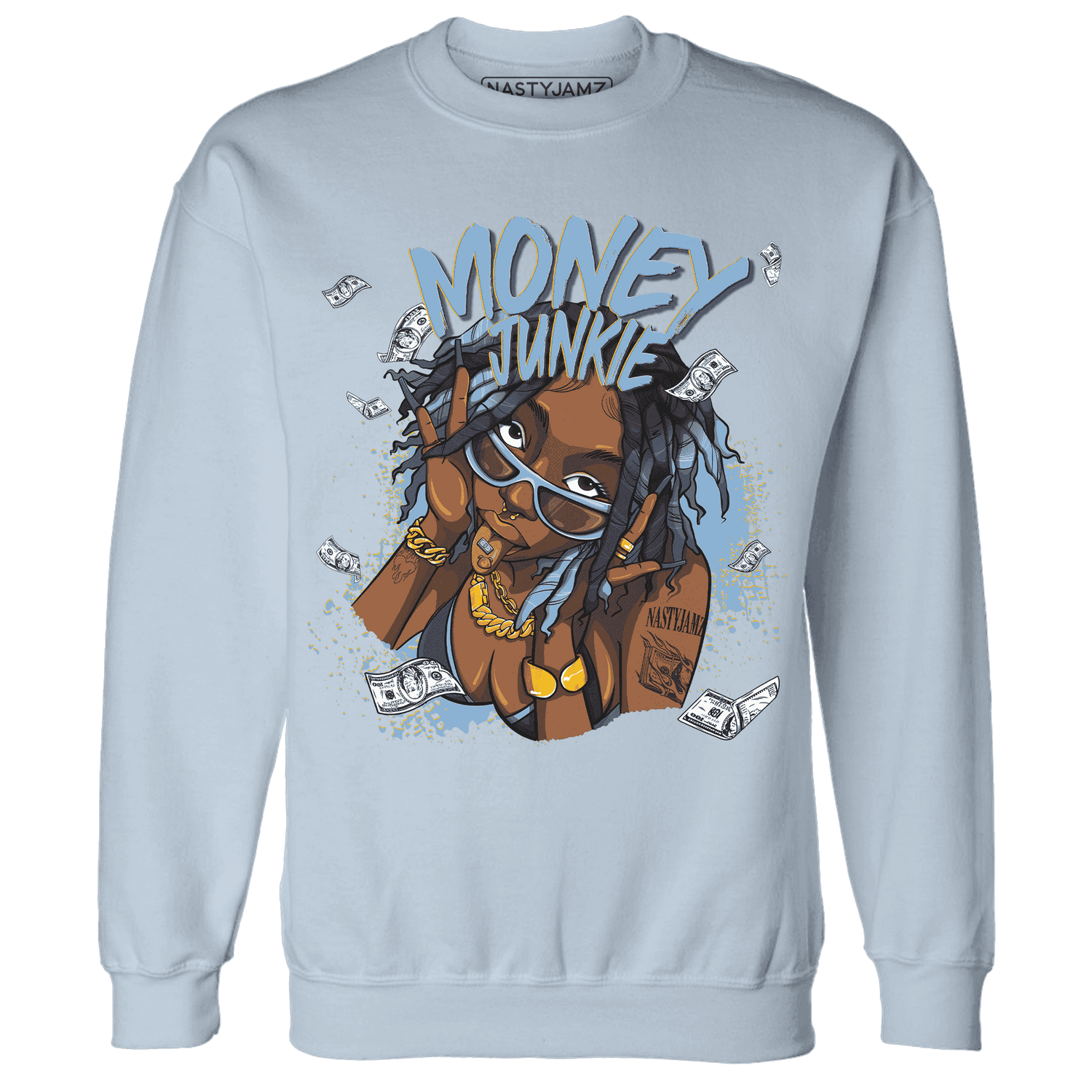 First In Flight 1s Sweatshirt Match Money Junkie - NastyJamz