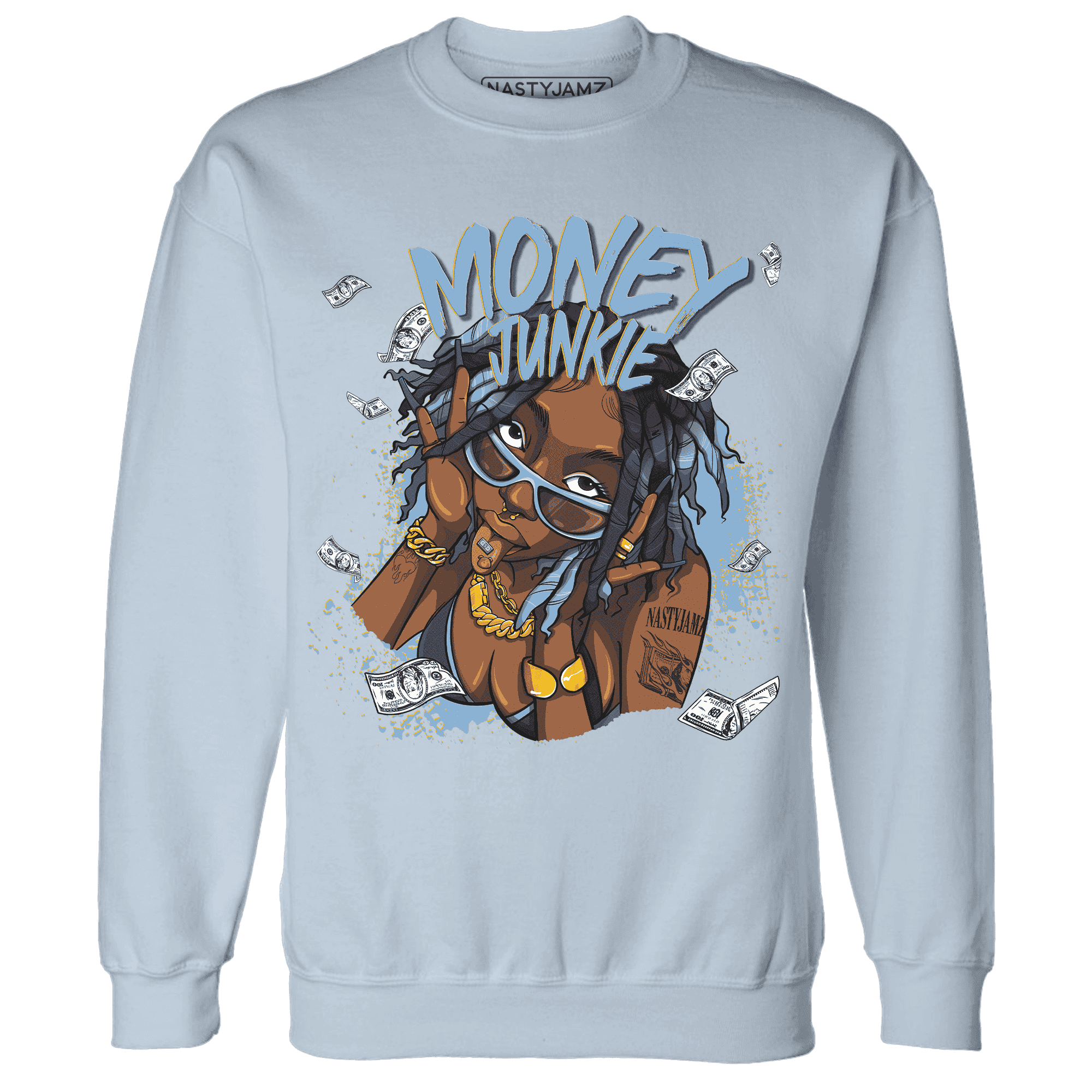 First In Flight 1s Sweatshirt Match Money Junkie - NastyJamz