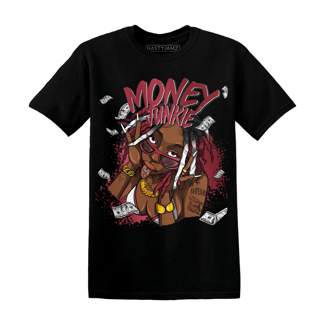 High 85 Metallic Burgundy 1s T Shirt Match Money Junkie - NastyJamz