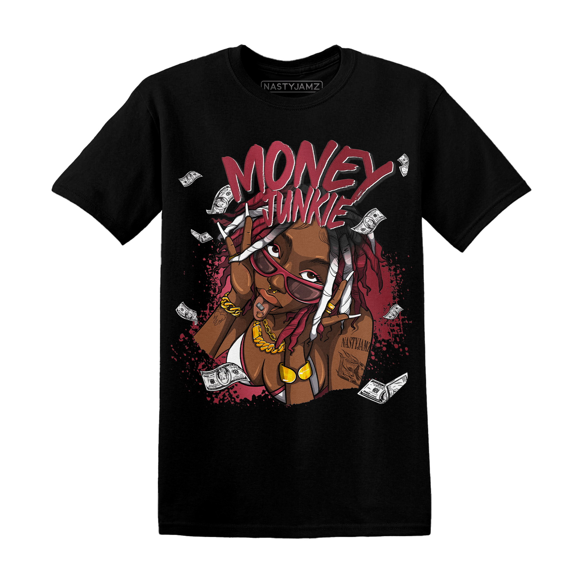 High 85 Metallic Burgundy 1s T Shirt Match Money Junkie - NastyJamz