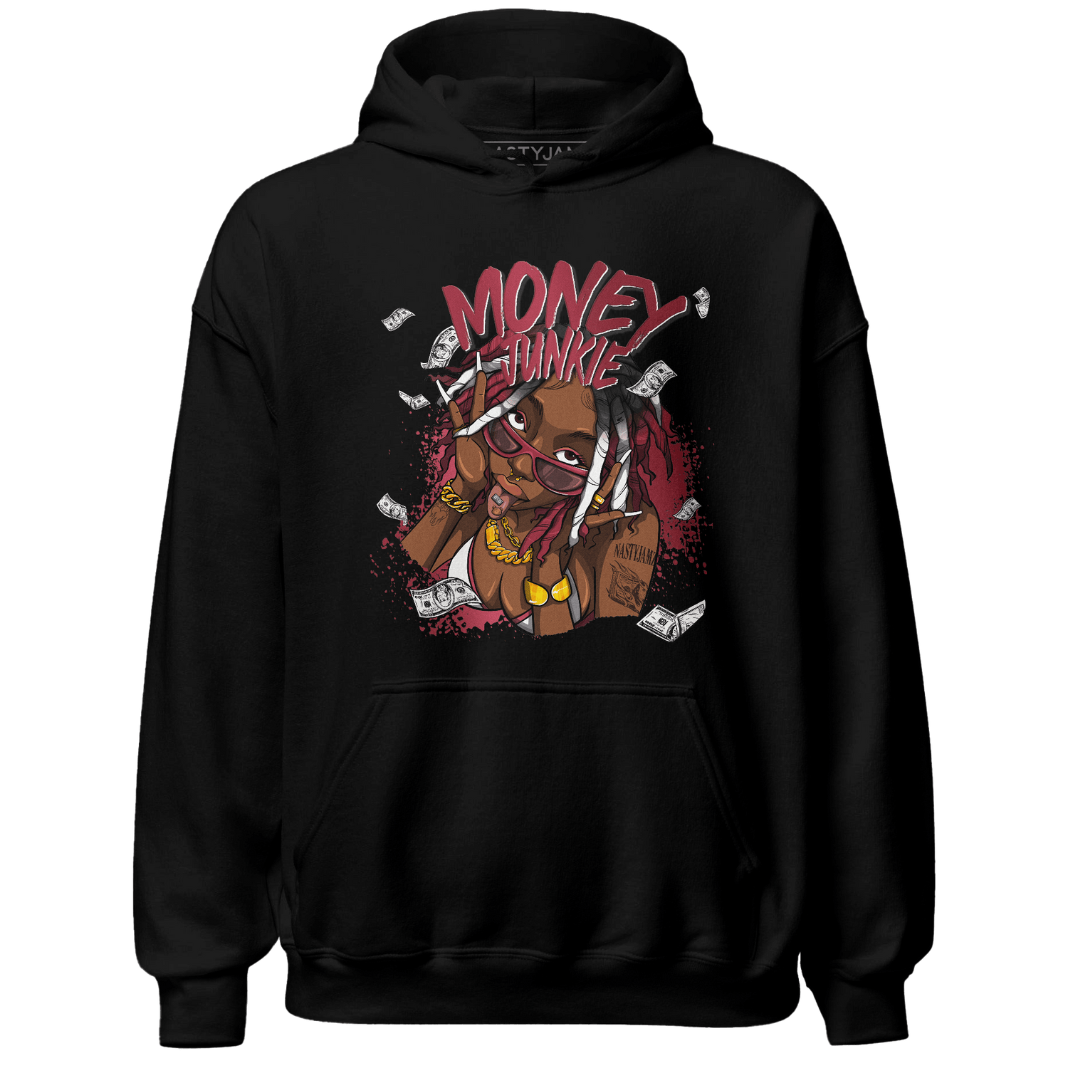 High 85 Metallic Burgundy 1s Hoodie Match Money Junkie - NastyJamz