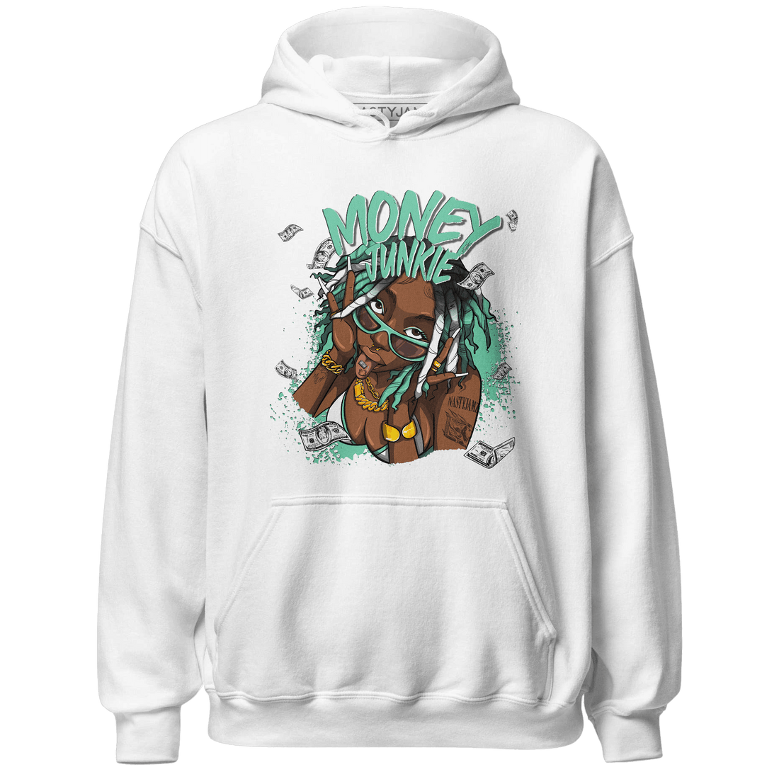 High OG Green Glow 1s Hoodie Match Money Junkie - NastyJamz
