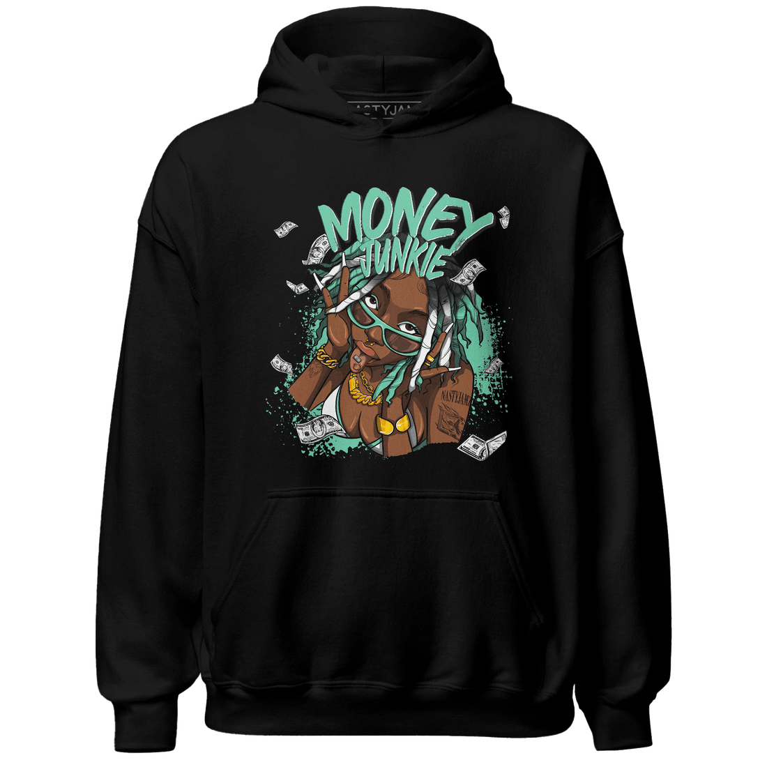 High OG Green Glow 1s Hoodie Match Money Junkie - NastyJamz