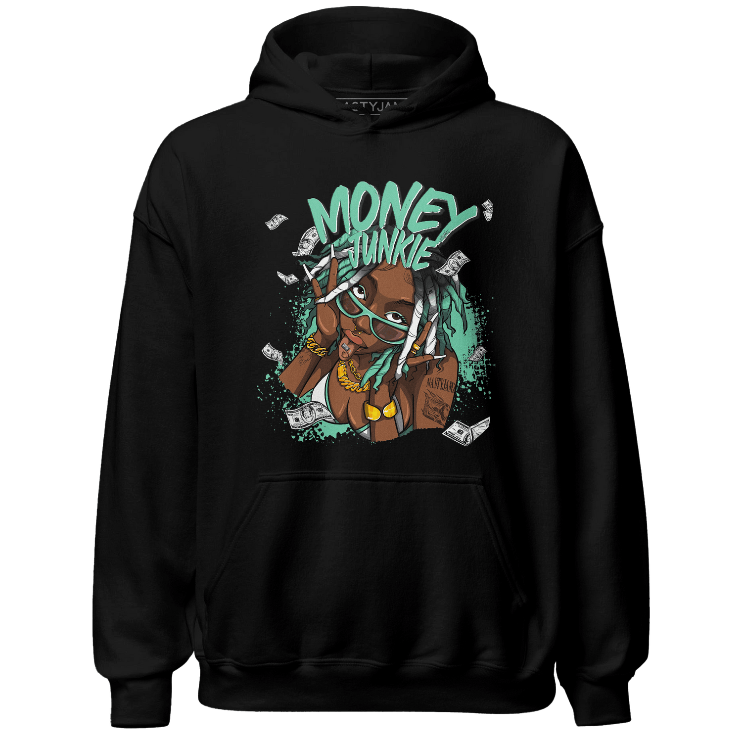 High OG Green Glow 1s Hoodie Match Money Junkie - NastyJamz