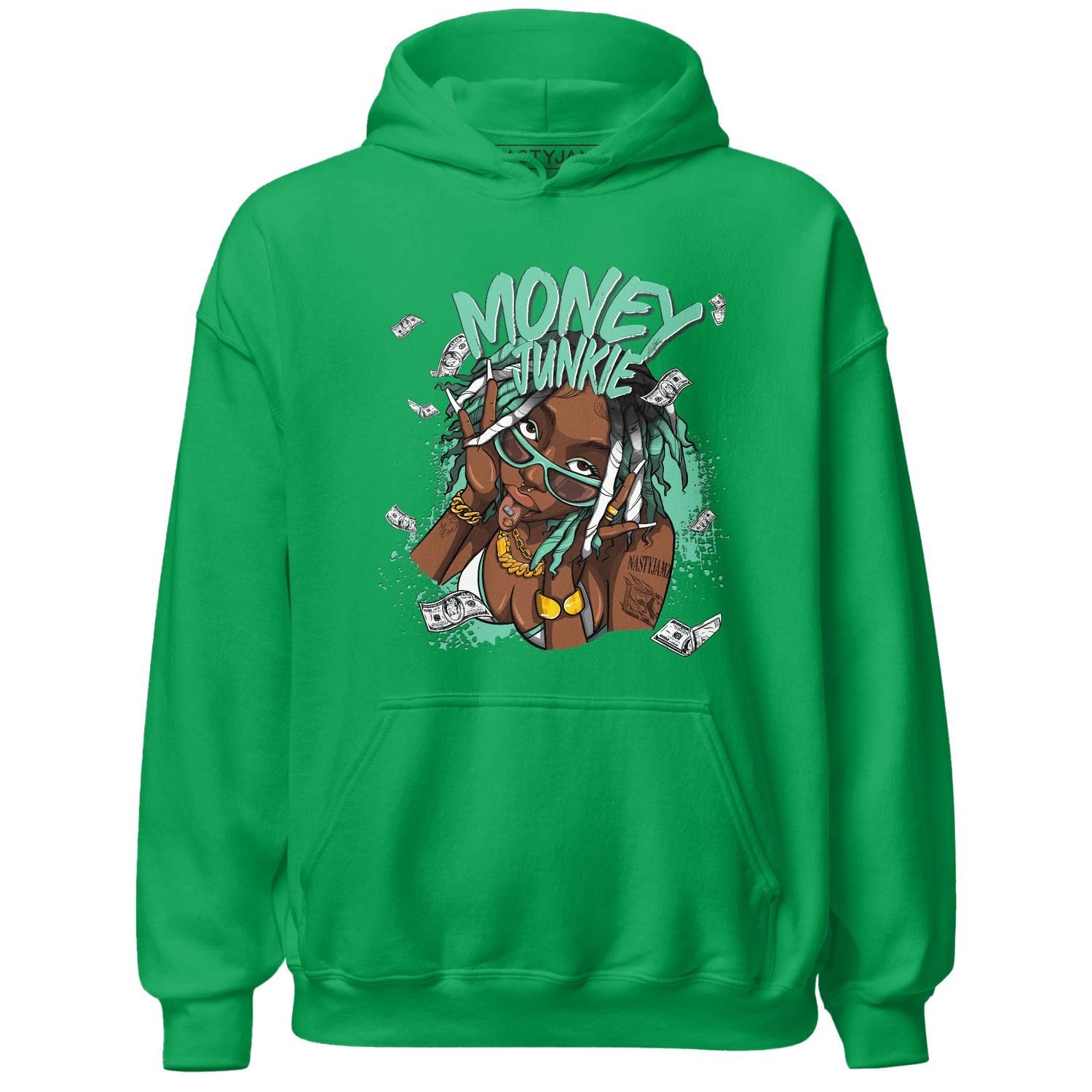 High OG Green Glow 1s Hoodie Match Money Junkie - NastyJamz