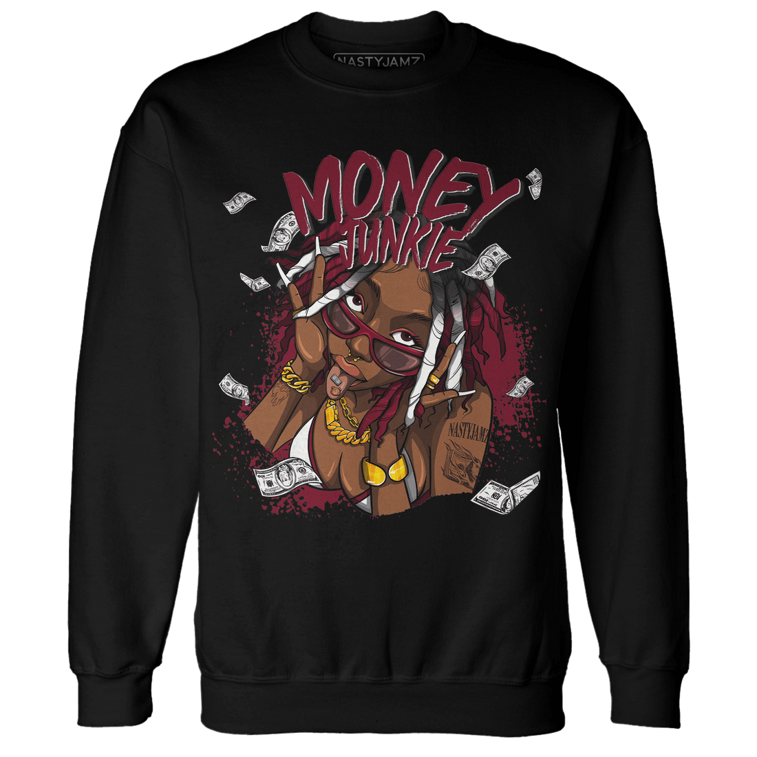 High White Team Red 1s Sweatshirt Match Money Junkie - NastyJamz