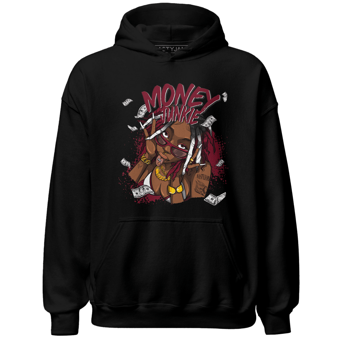 High White Team Red 1s Hoodie Match Money Junkie - NastyJamz