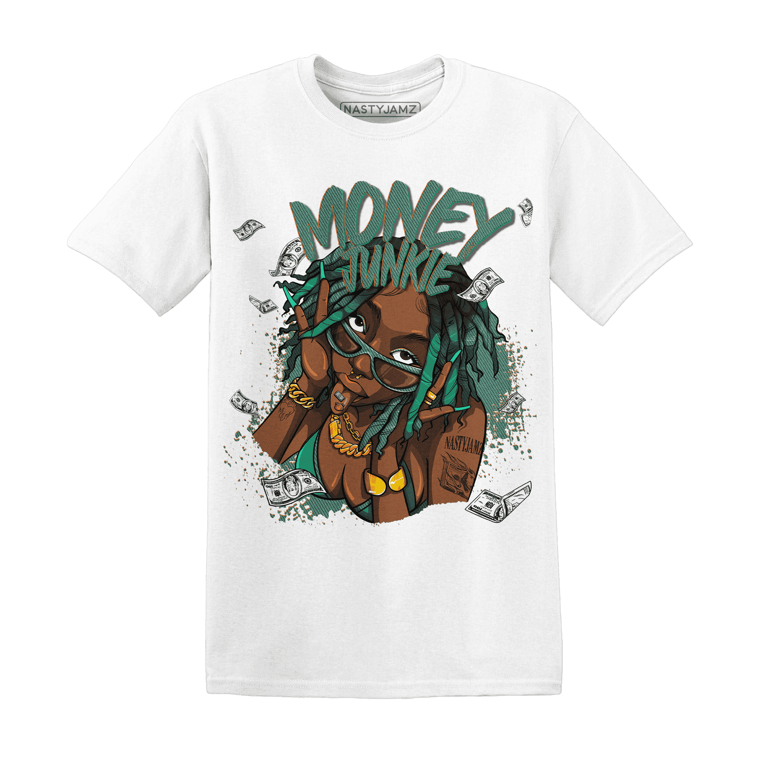 Nina CN Abney 3s T Shirt Match Money Junkie - NastyJamz