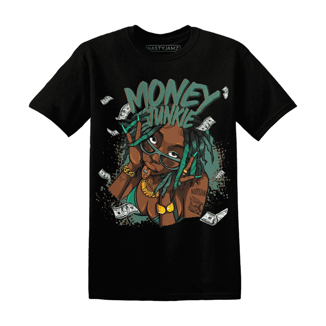 Nina CN Abney 3s T Shirt Match Money Junkie - NastyJamz