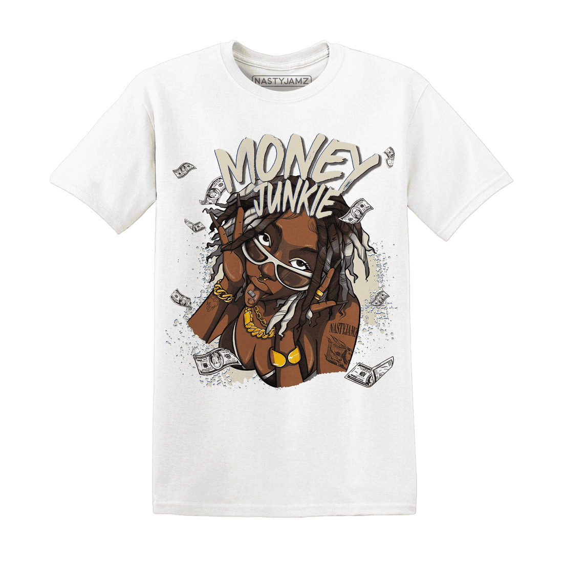 Quaiii 54 3s T Shirt Match Money Junkie - NastyJamz