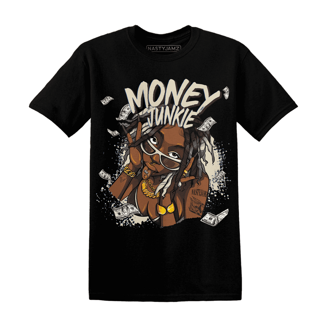 Quaiii 54 3s T Shirt Match Money Junkie - NastyJamz