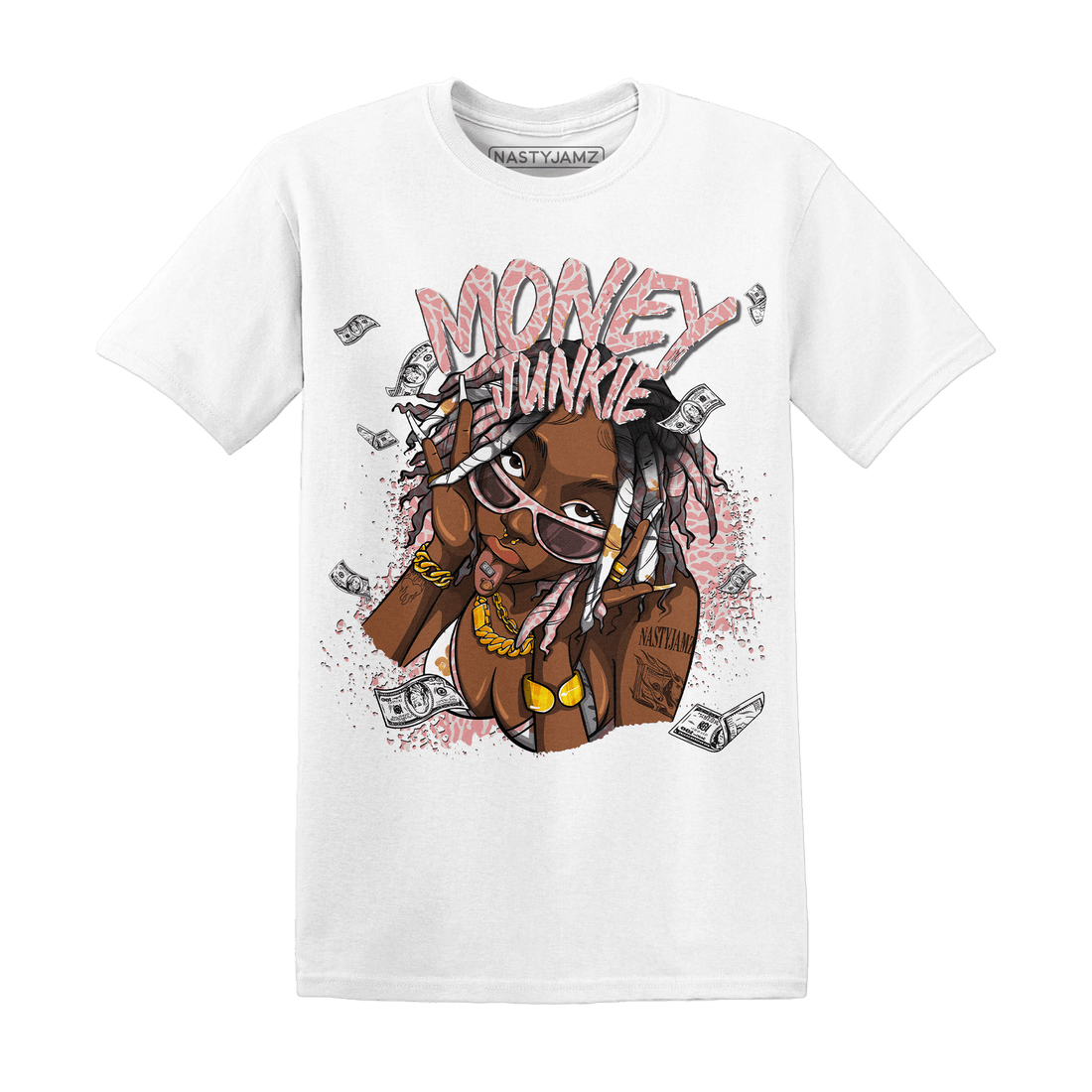 Red Stardust 3s T Shirt Match Money Junkie - NastyJamz