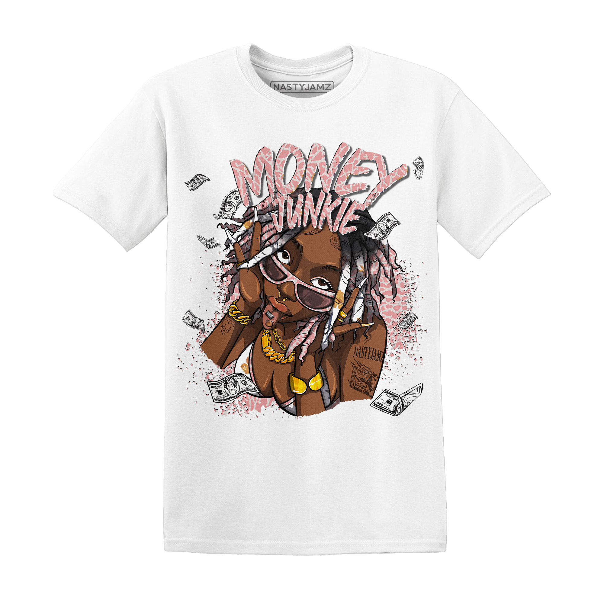 Red Stardust 3s T Shirt Match Money Junkie - NastyJamz
