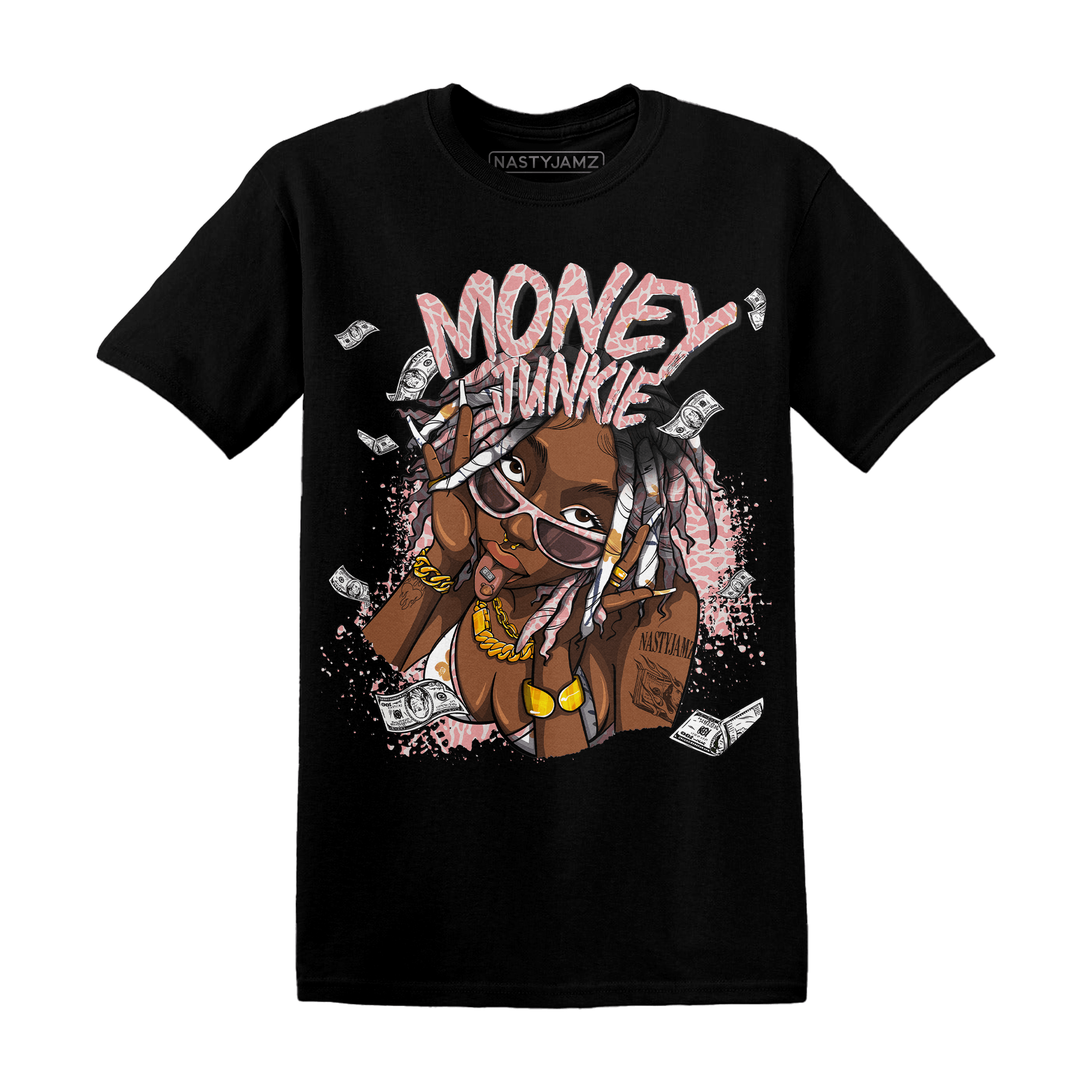 Red Stardust 3s T Shirt Match Money Junkie - NastyJamz