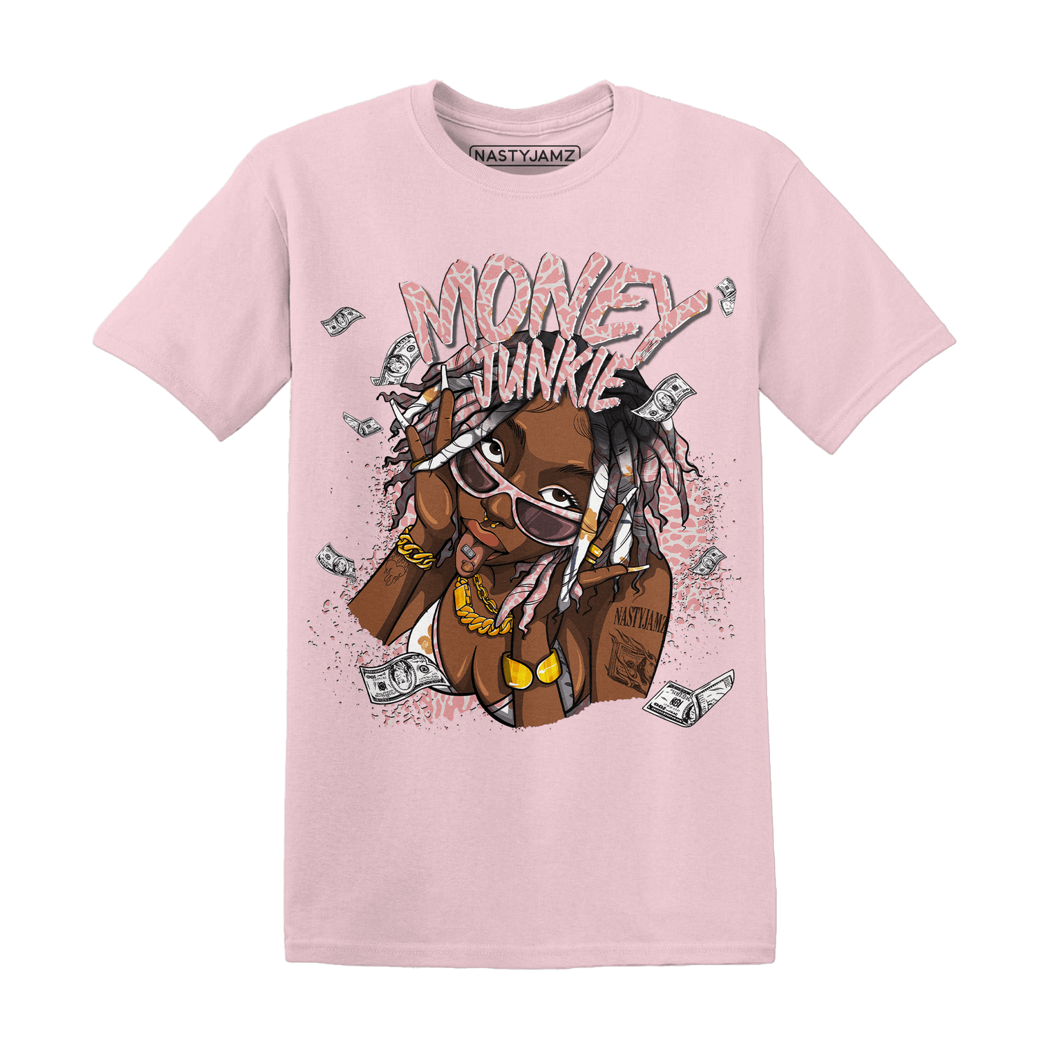 Red Stardust 3s T Shirt Match Money Junkie - NastyJamz