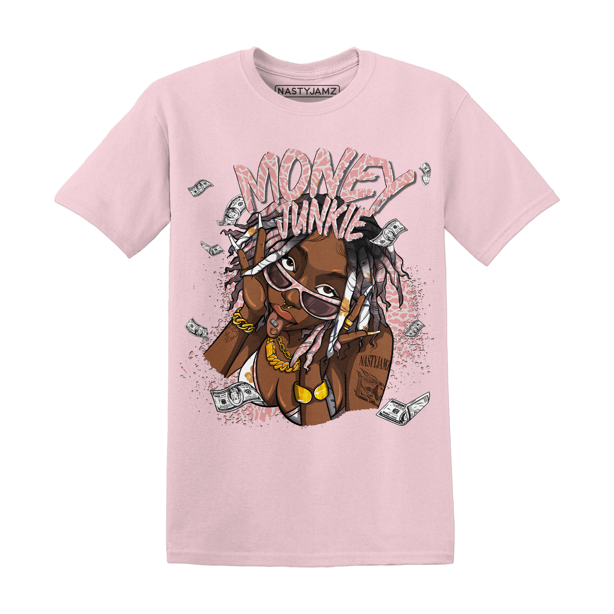 Red Stardust 3s T Shirt Match Money Junkie - NastyJamz