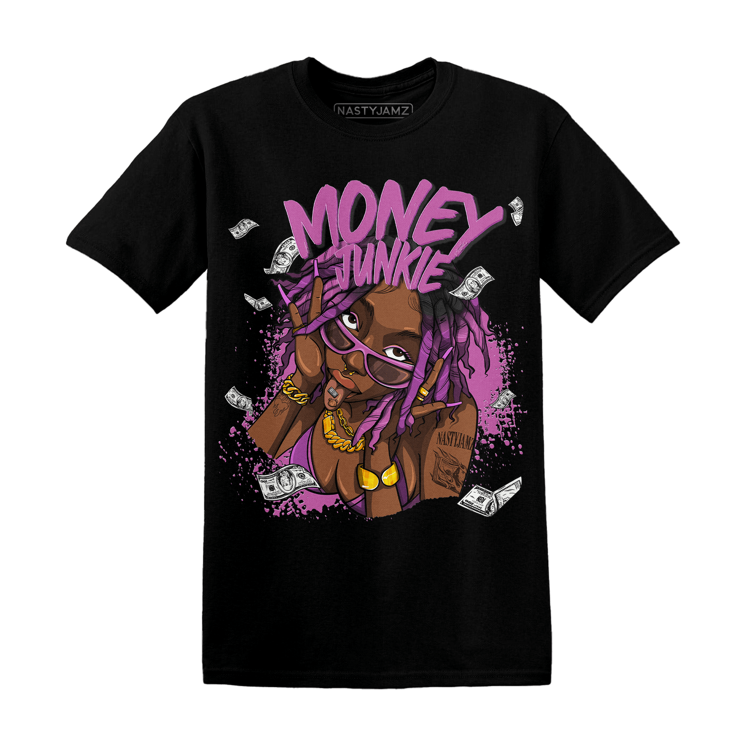 GS Hyper Violet 4s T Shirt Match Money Junkie - NastyJamz